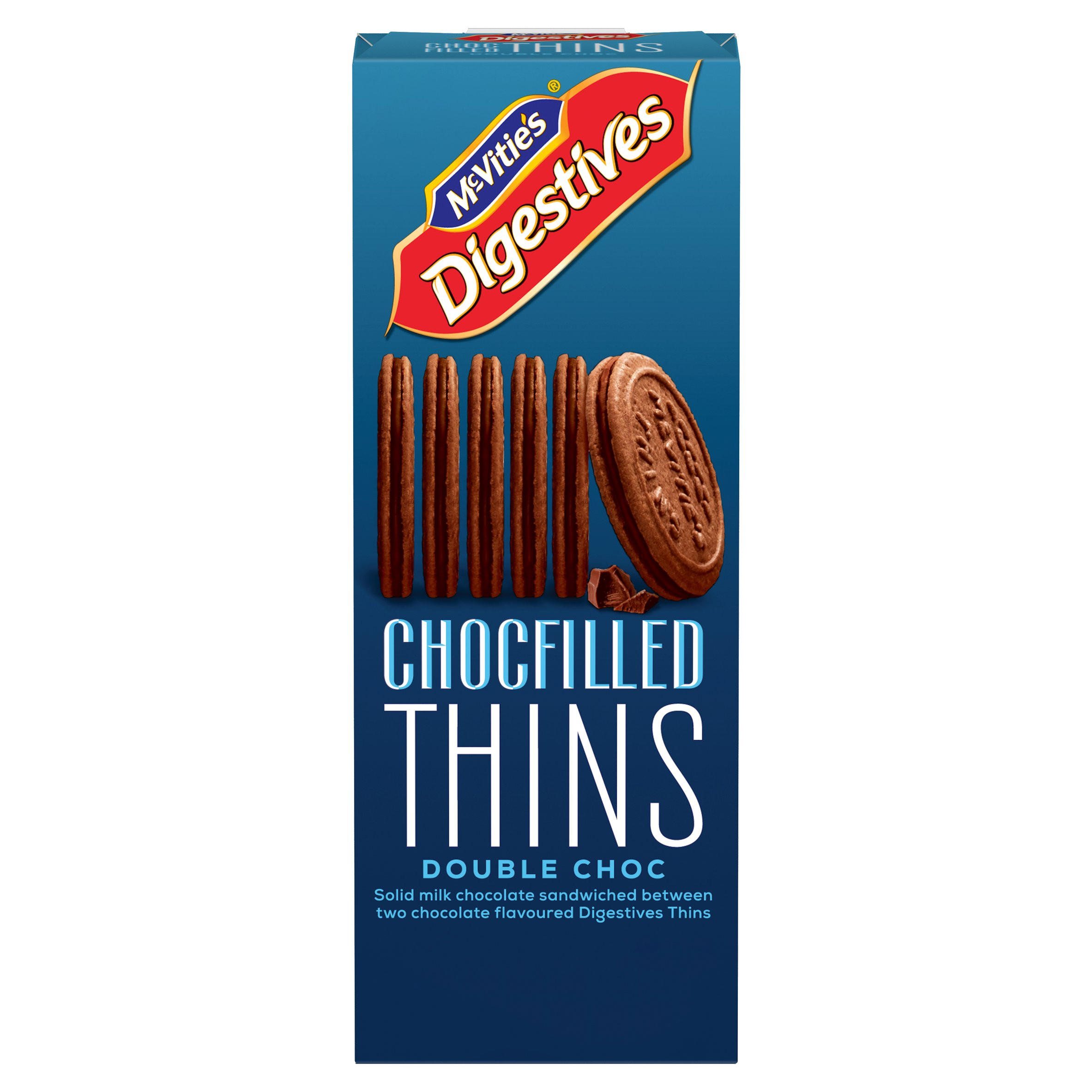 McVitie's Digestives Chocfilled Thins Double Choc 130g Chocolate