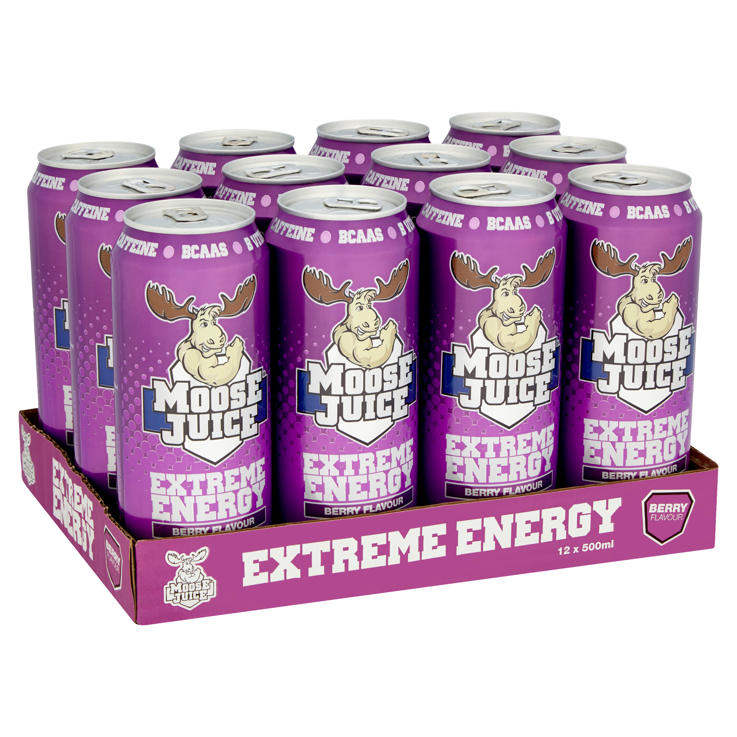 Moose Juice Extreme Energy Berry Flavour 500ml x 12 pack Sports