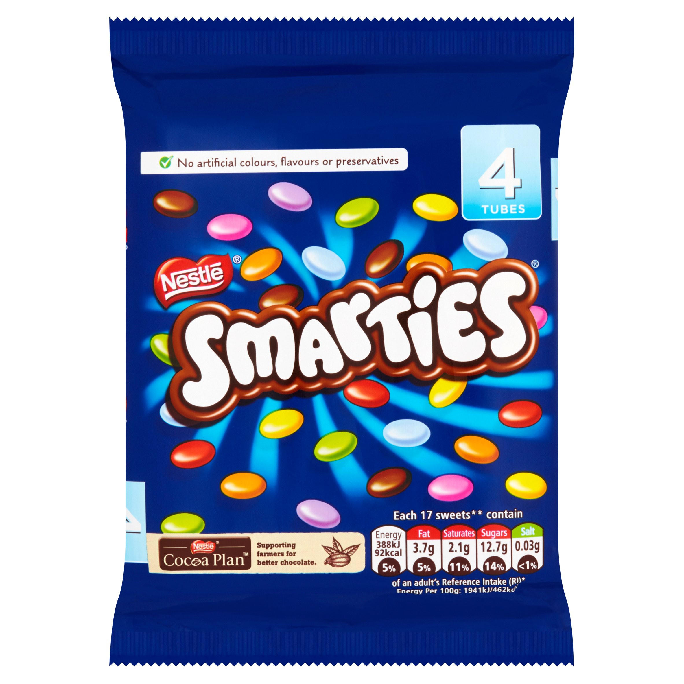 Smarties Milk Chocolate Sweets Tube Multipack 38g 4 Pack | Multipacks