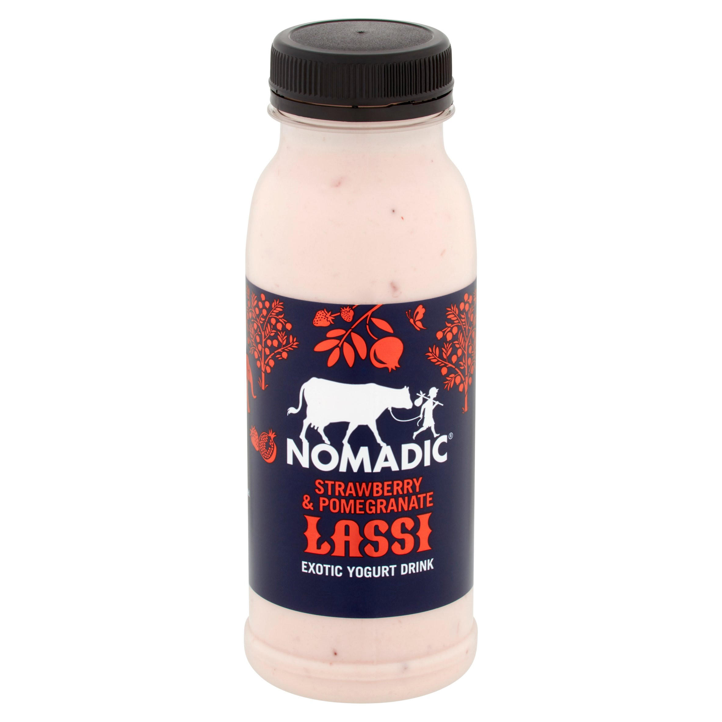 NOMADIC Strawberry & Pomegranate Lassi Exotic Yogurt Drink 275g
