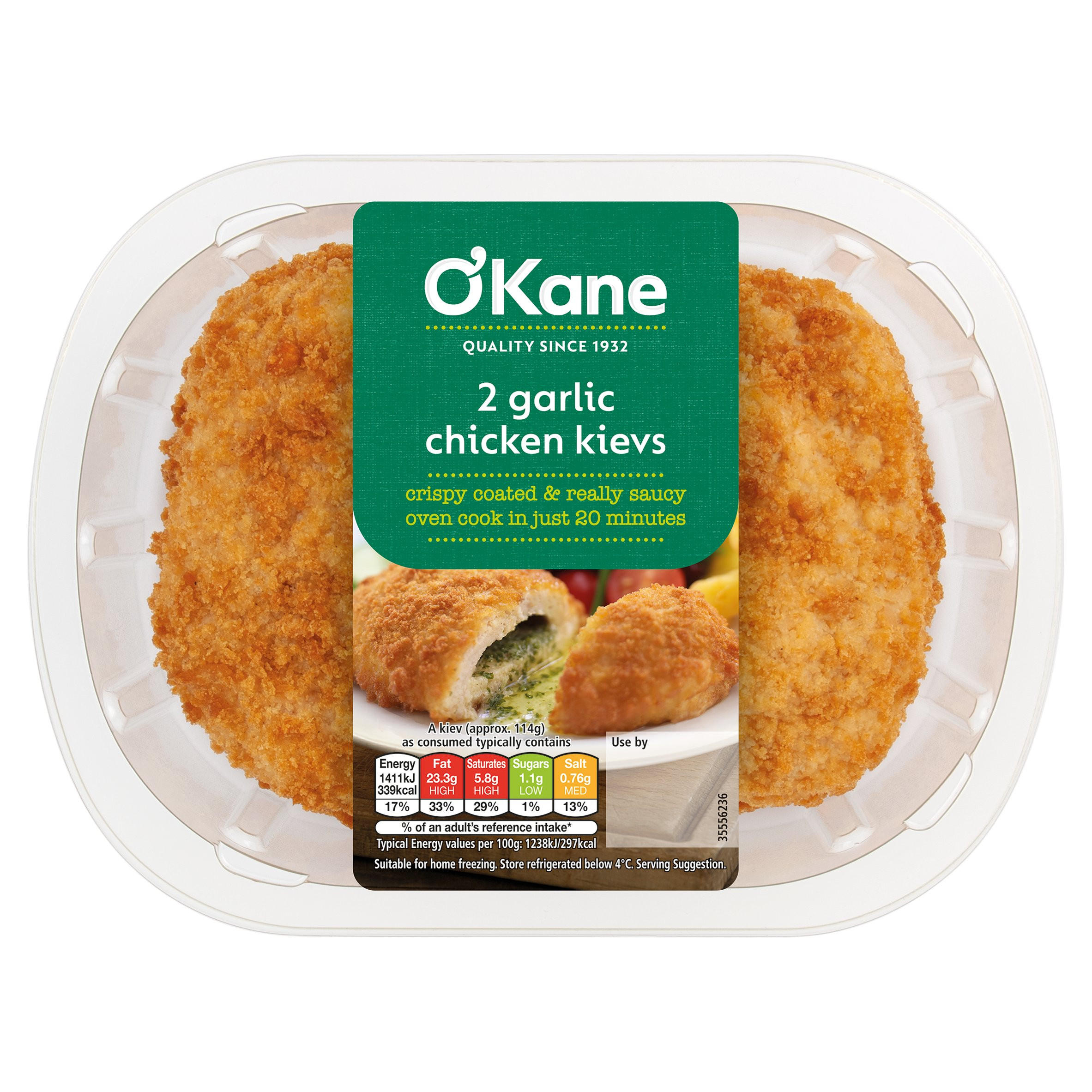 O'Kane 2 Garlic Chicken Kievs 240g Chicken & Turkey Iceland Foods