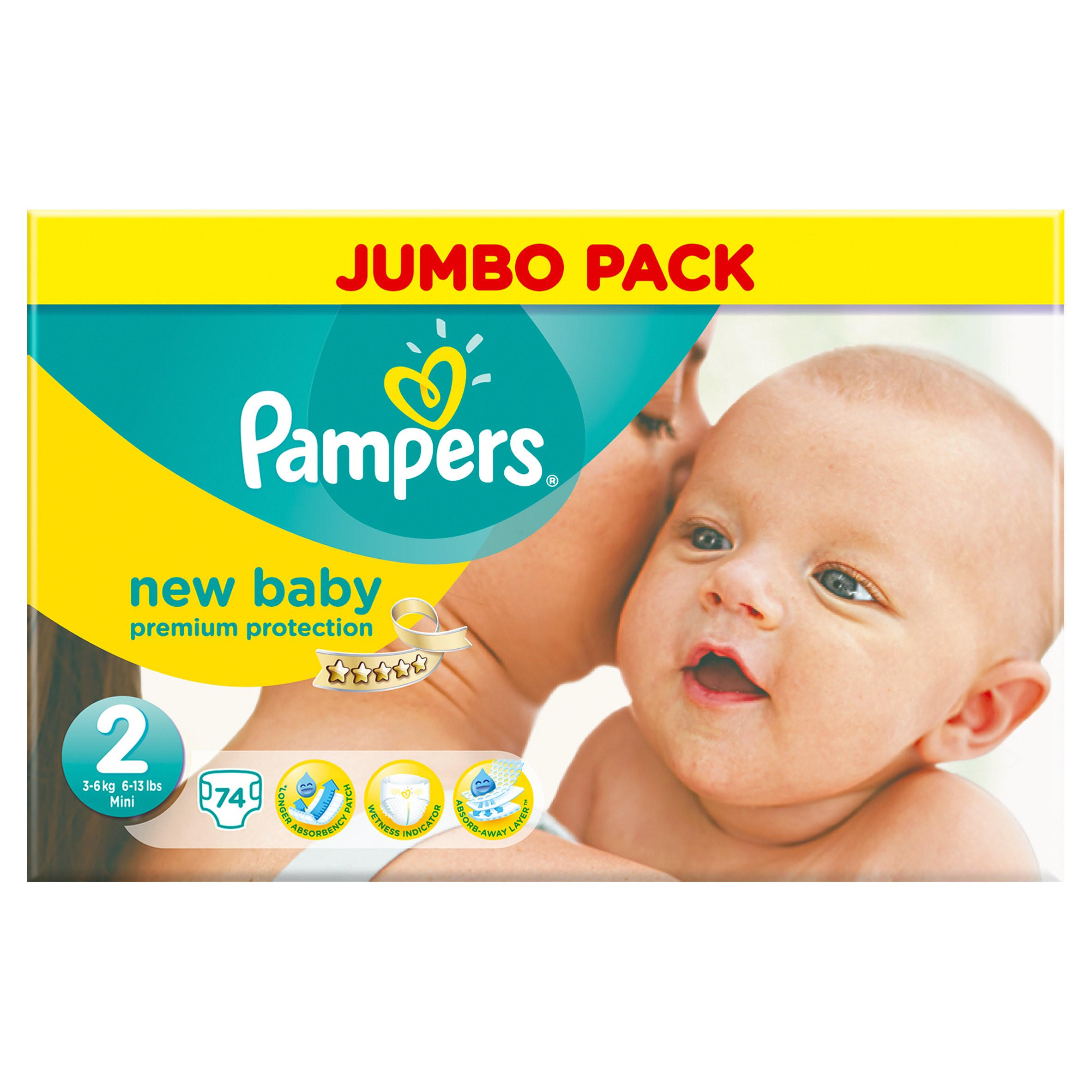 zwaar Bezwaar hoek Pampers New Baby Size 2 (Mini) Jumbo Pack 74 Nappies | Baby & Toddler |  Iceland Foods