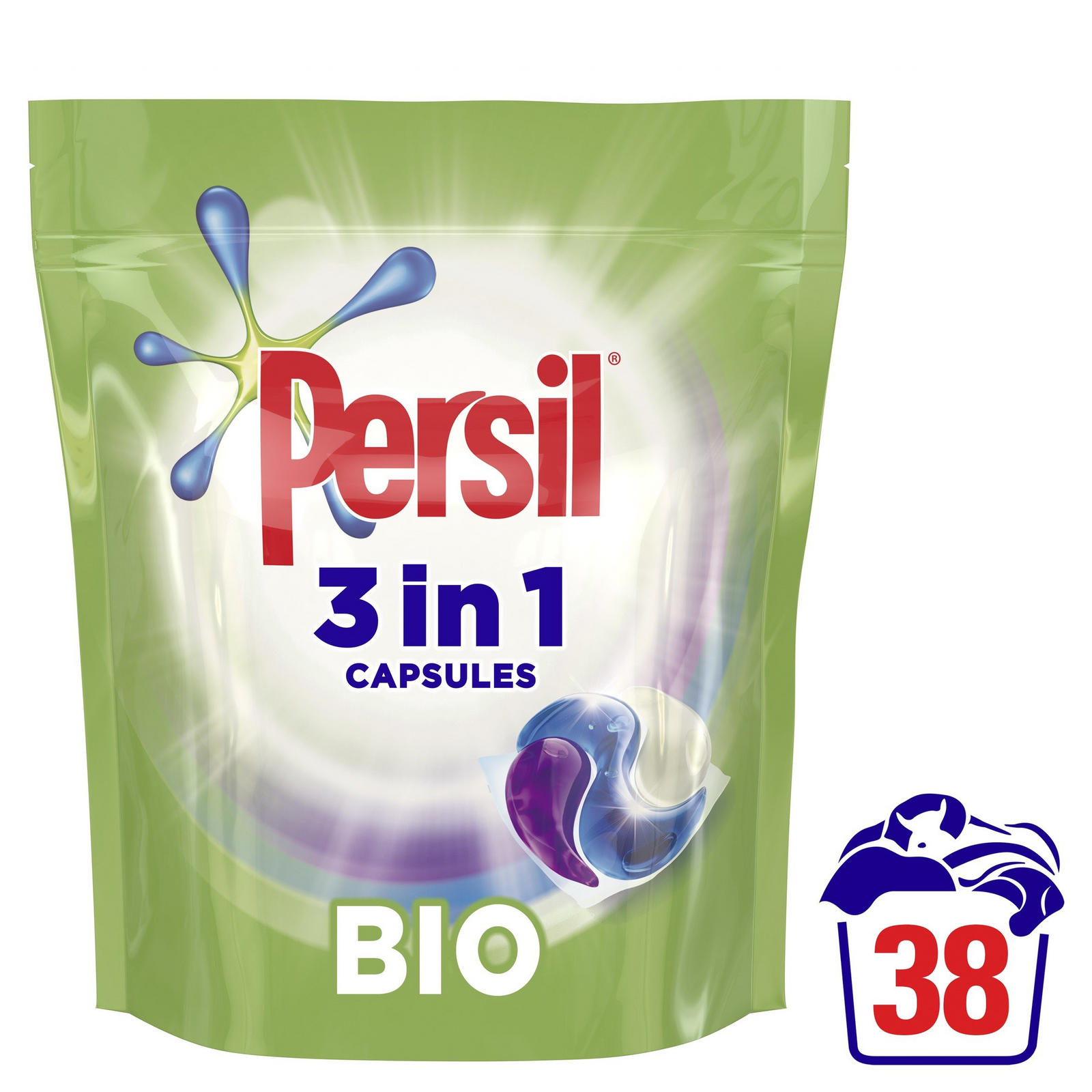 Persil 3in1 Bio Washing Capsules 38 Wash, 1026g Washing Capsules & Tablets Iceland Foods Persil 3in1 Bio Washing Capsules 38 Wash, 1026g Washing Capsules & Tablets Iceland Foods