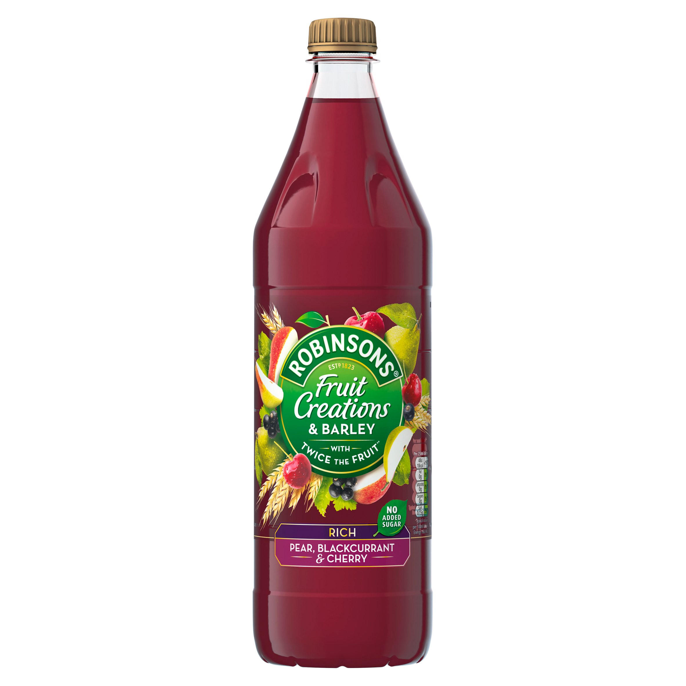 Robinsons Fruit Creations & Barley Rich Pear Blackcurrant & Cherry ...