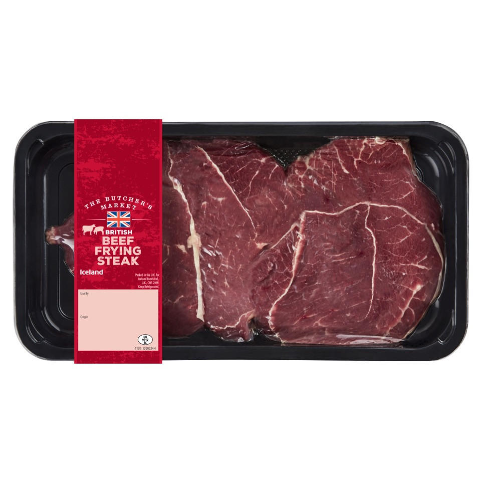 Iceland British Beef Frying Steaks 500g
