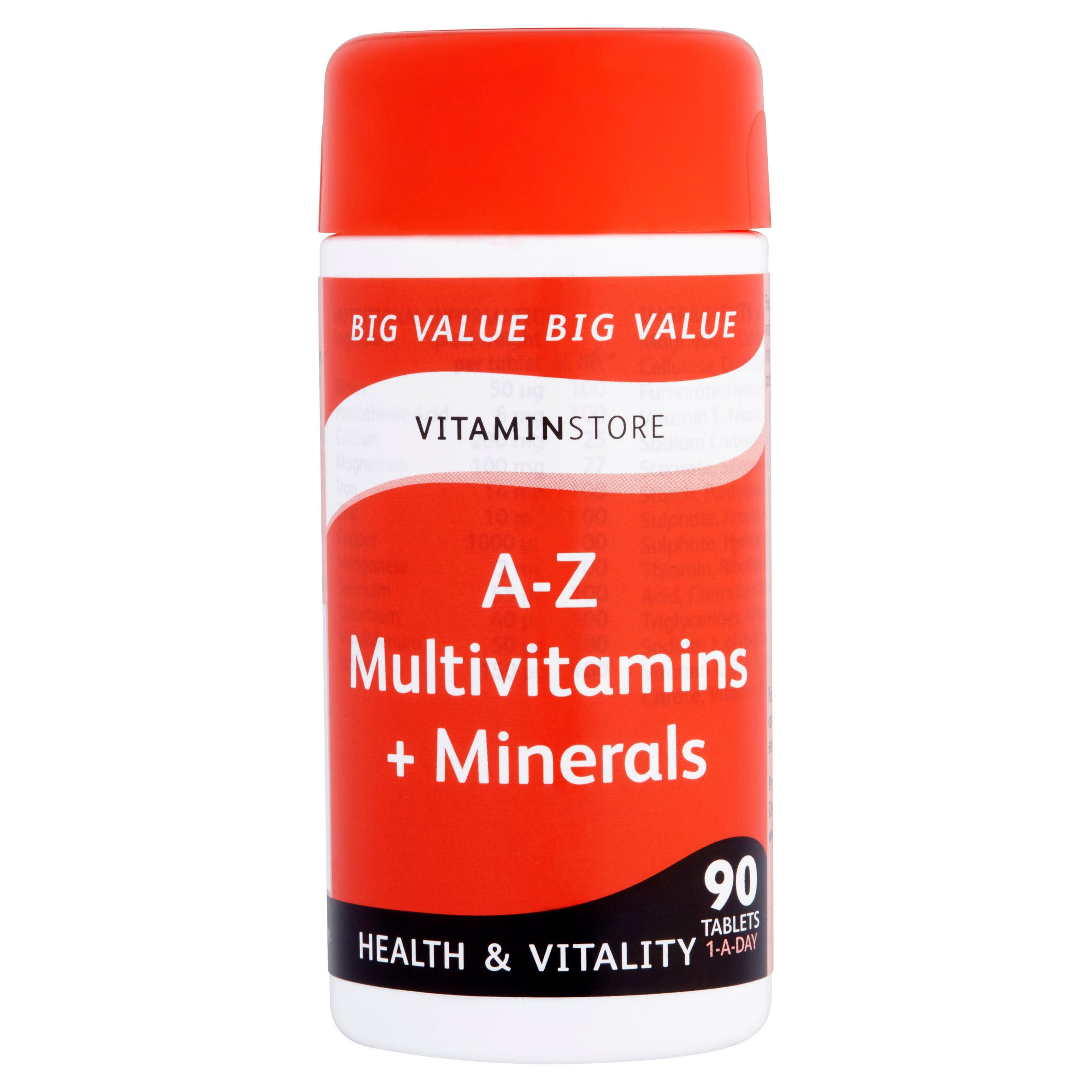 Vitaminstore Health & Vitality AZ Multivitamins + Minerals 1ADay 90 Tablets Iceland Foods