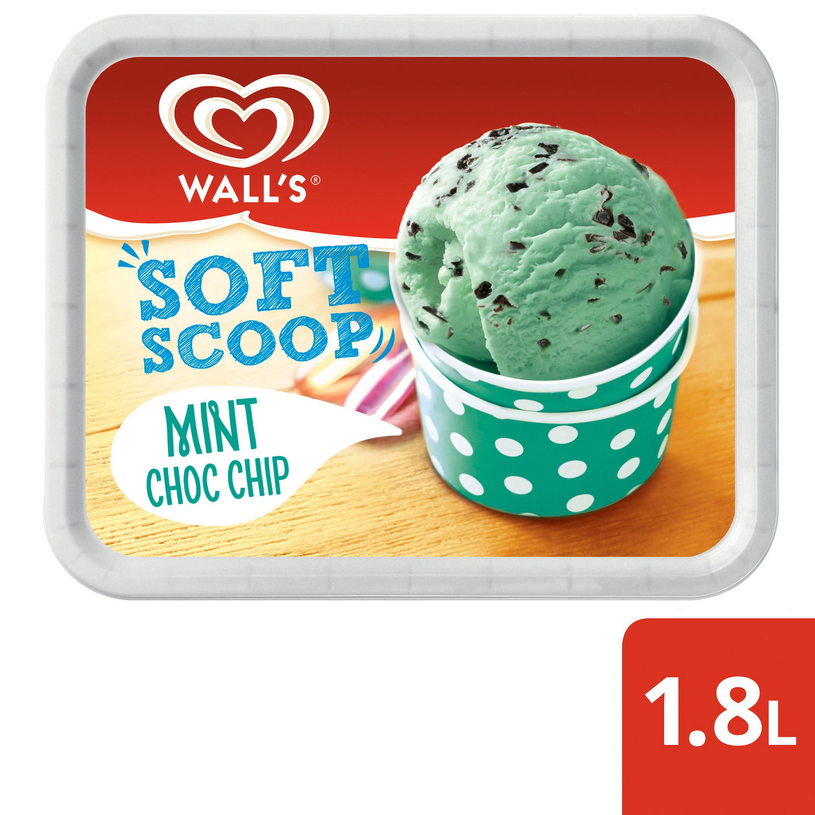  Wall s  Soft Scoop Mint Choc Chip Ice  Cream  Dessert 1 8L 