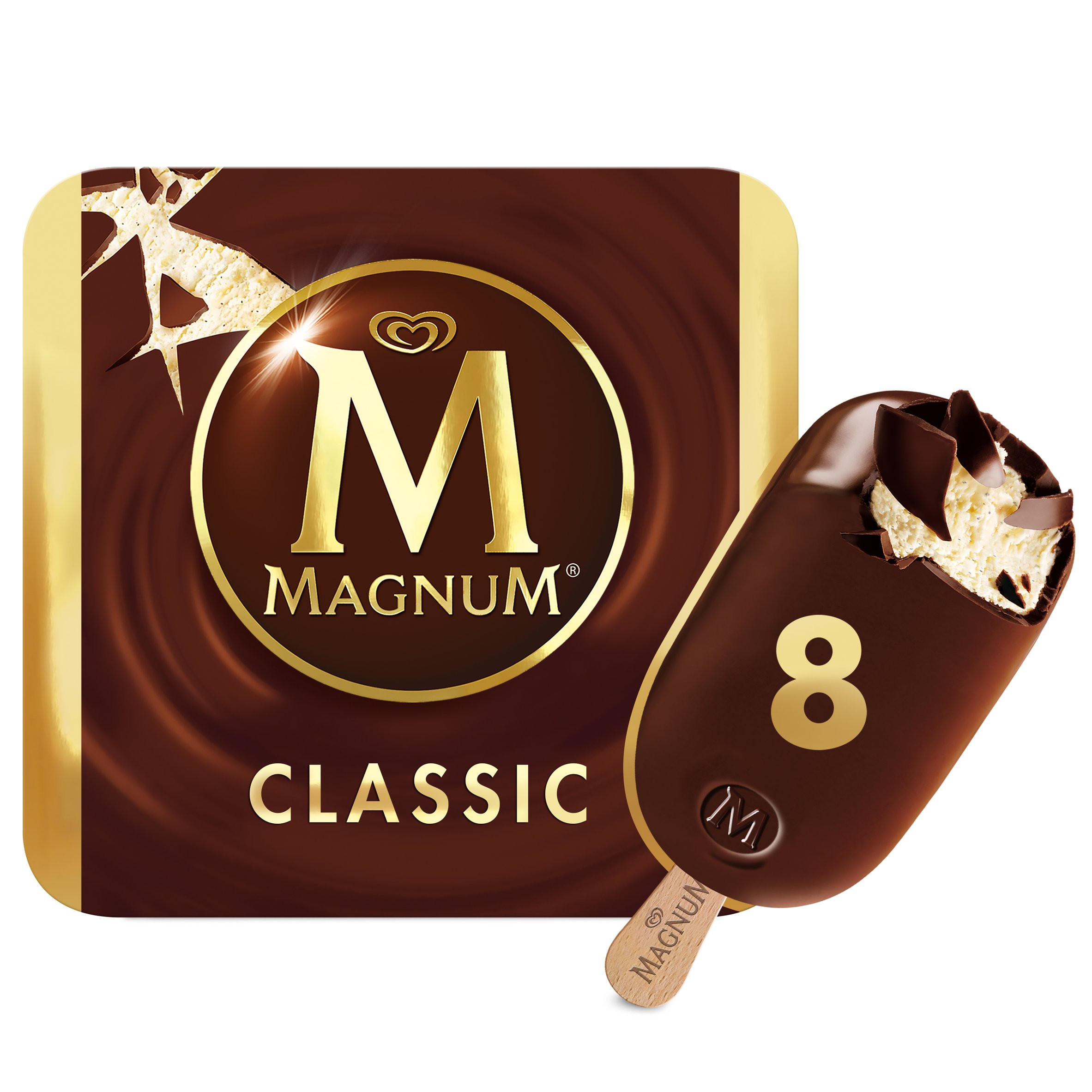 Magnum Classic Ice Cream 8 x 110ml | Ice Cream Cones, Sticks & Bars ...