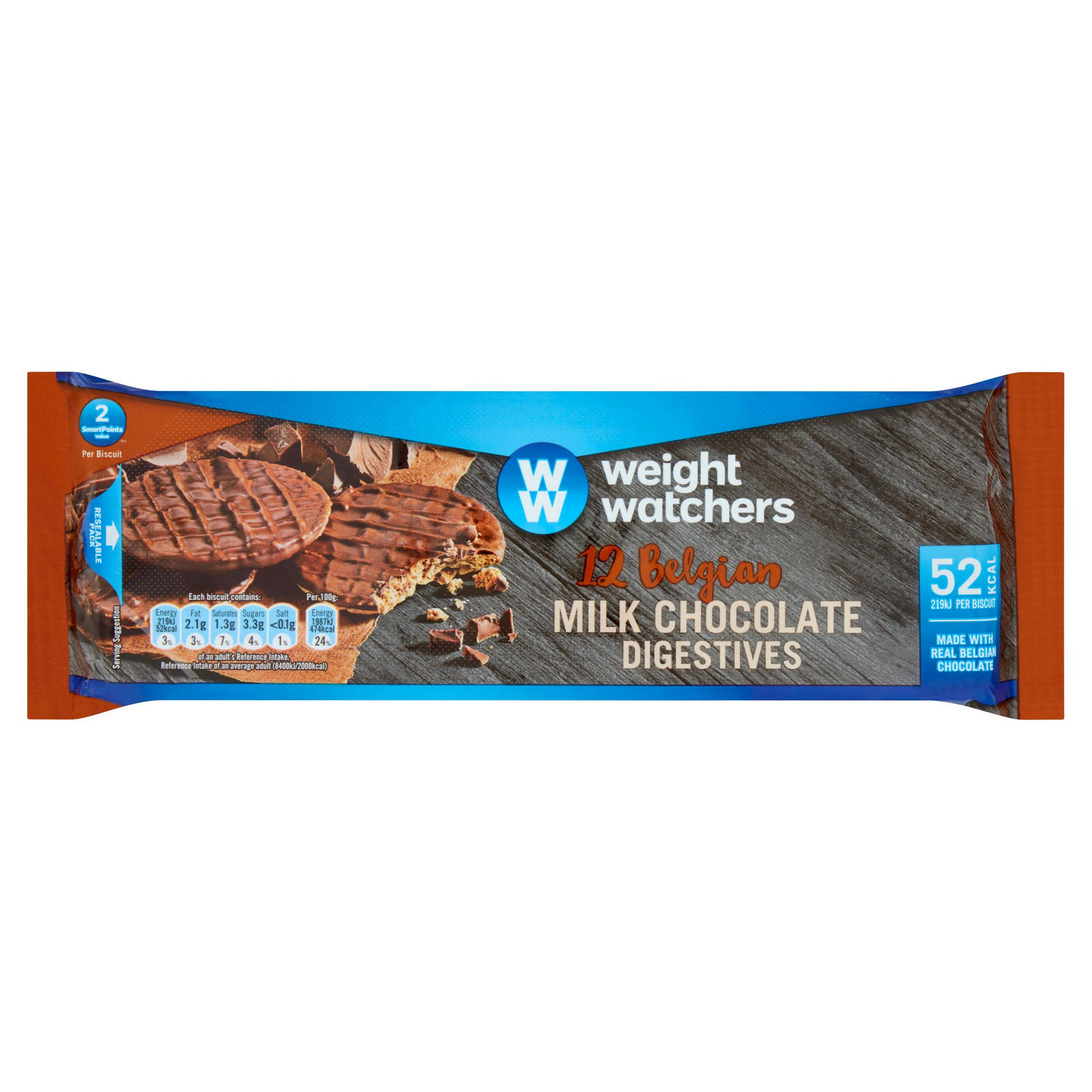 Weight Watchers 12 Belgian Milk Chocolate Digestives 132g ... Weight Watchers 12 Belgian Milk Chocolate Digestives 132g ...