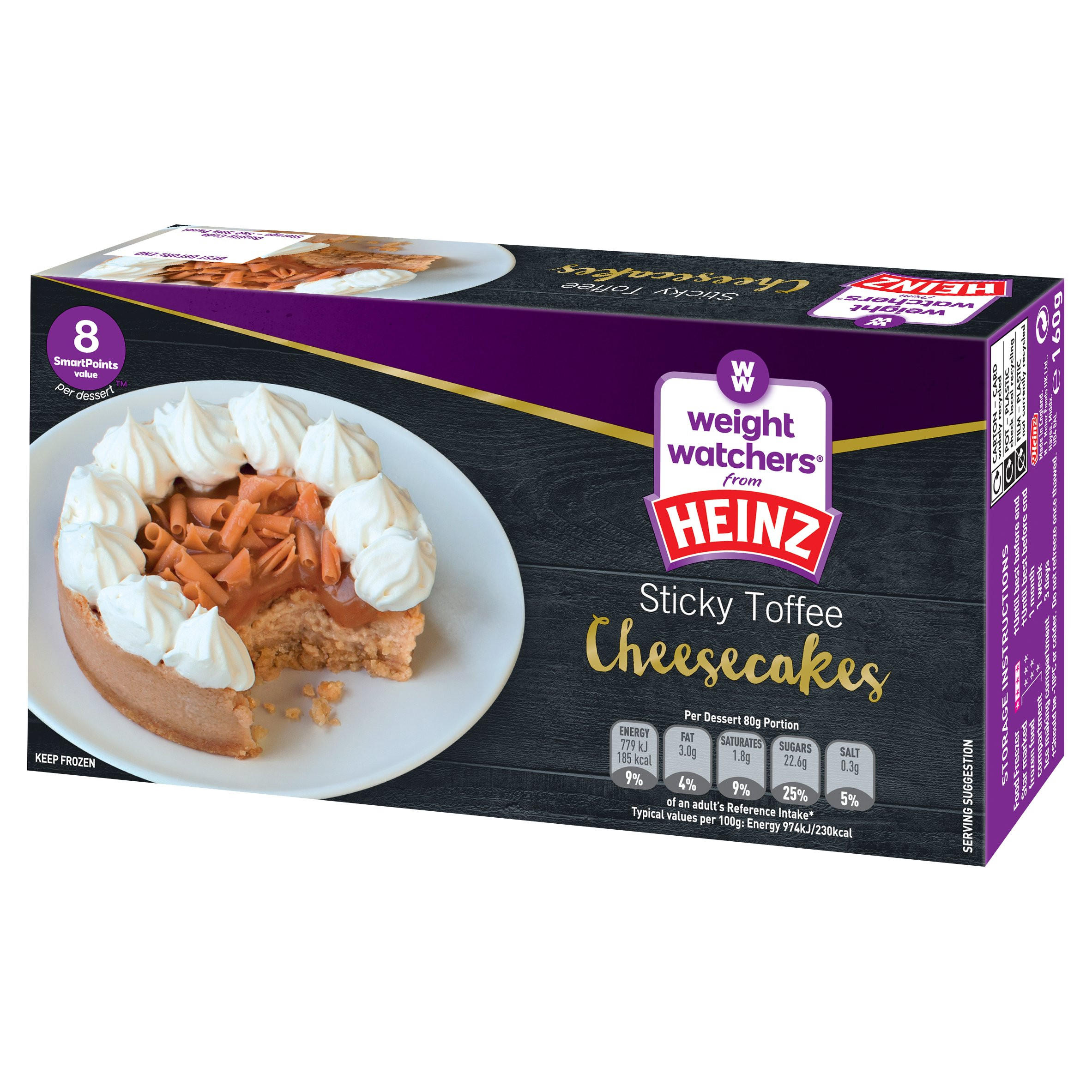 Weight Watchers from Heinz 2 Sticky Toffee Cheesecakes 160g Iceland Foods