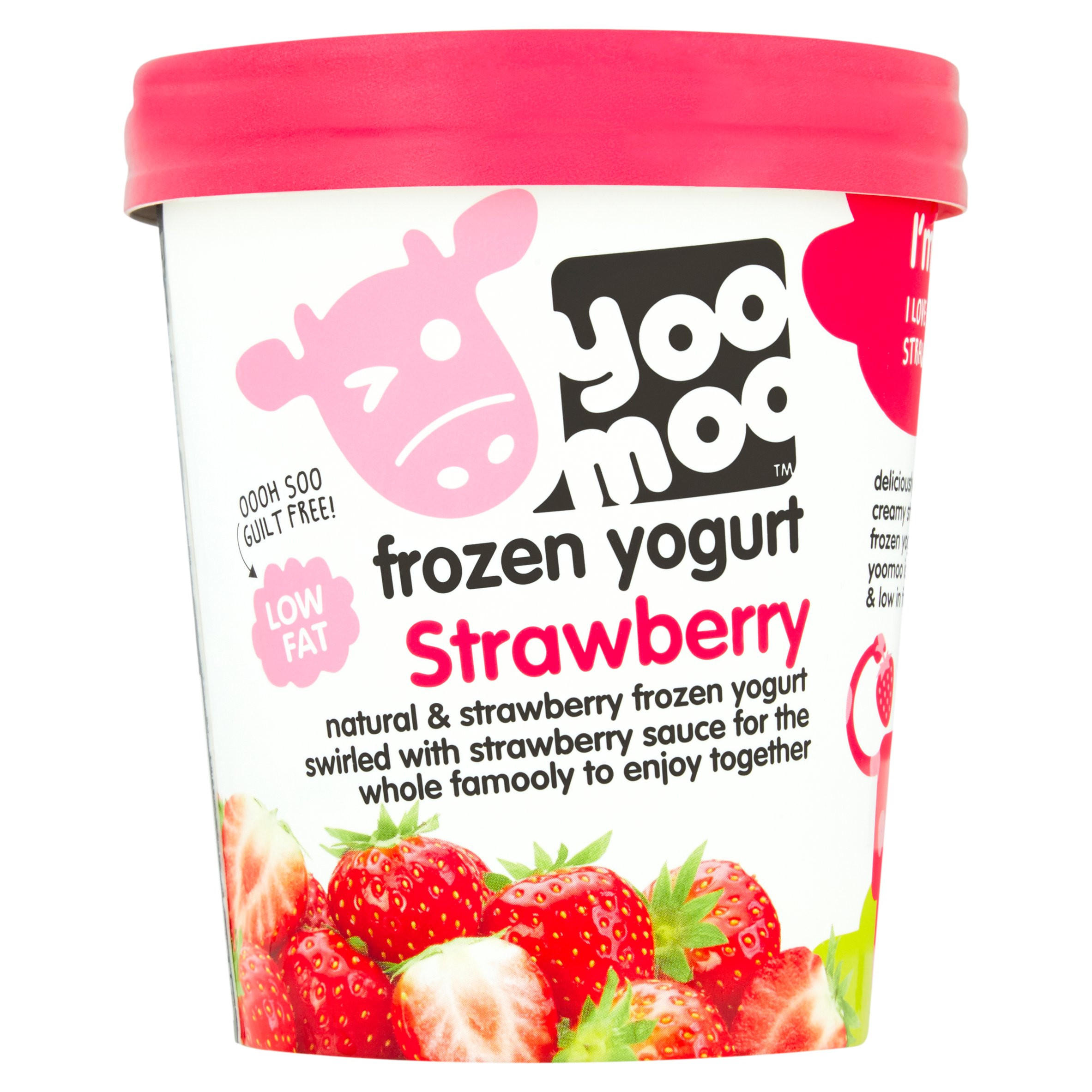 Yoo Moo Strawberry Frozen Yogurt 500ml Ice Cream Tubs Iceland Foods