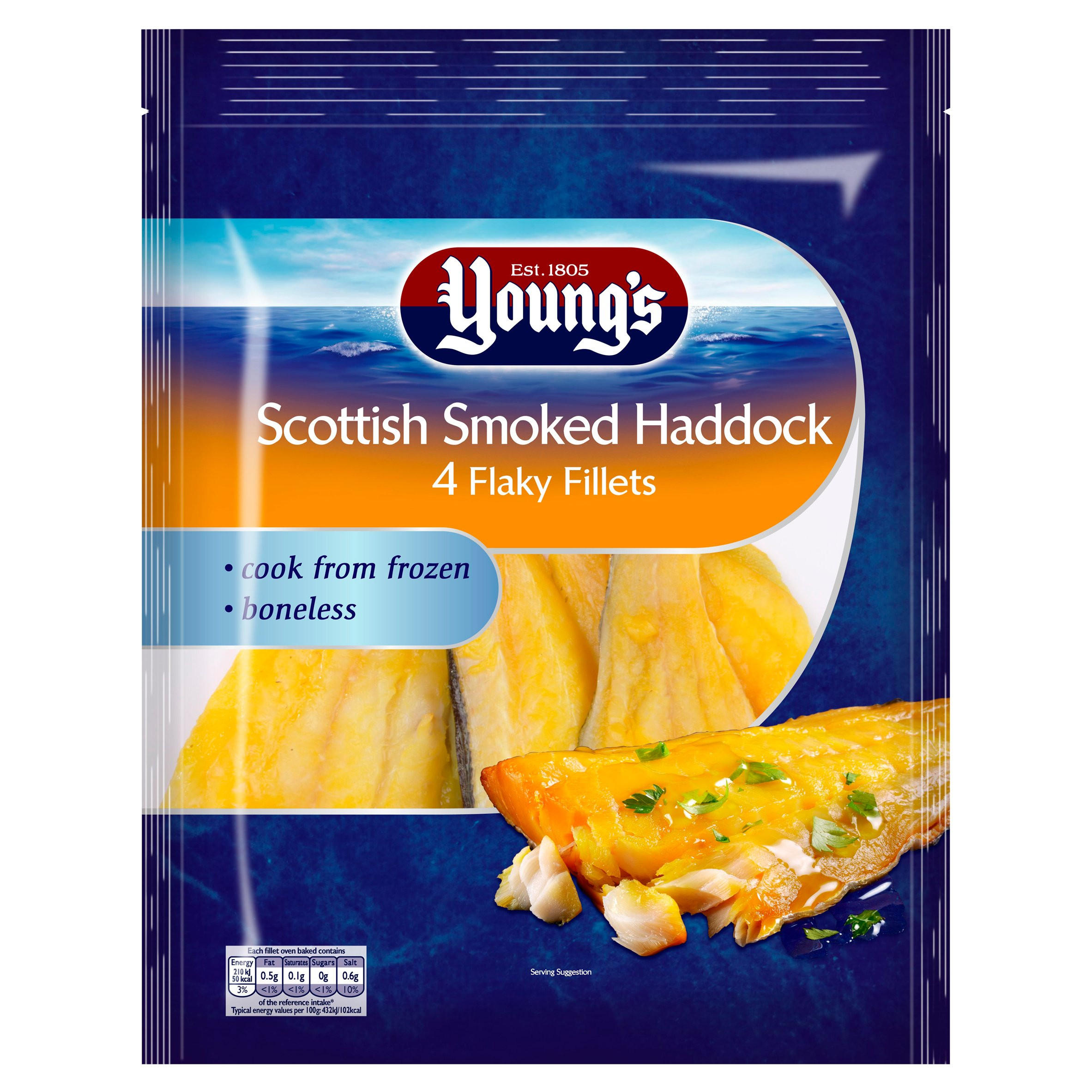 Young's Scottish Smoked Haddock 4 Flaky Fillets 400g Iceland Foods