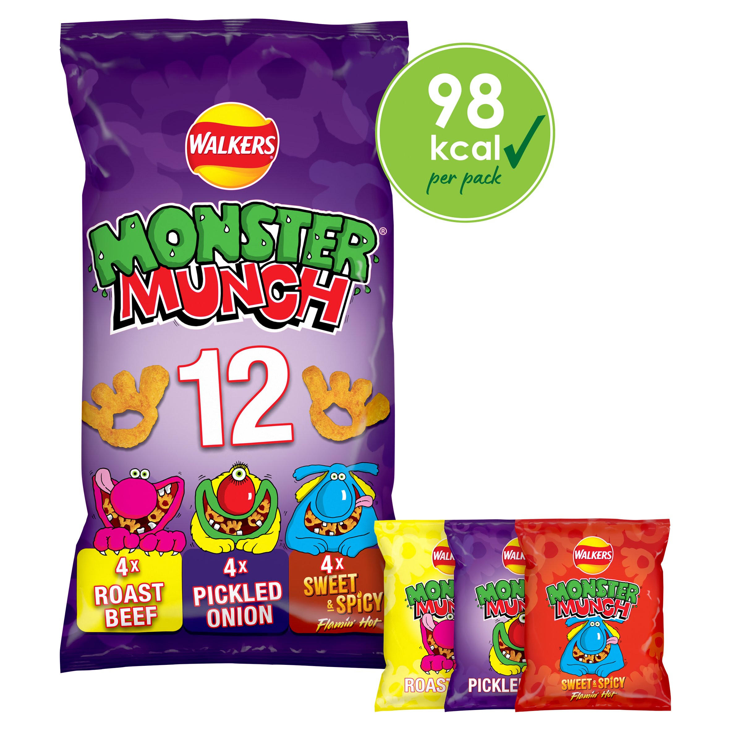 Monster Munch Baked Corn Snack Variety Multipack Crisps 12 x 20g