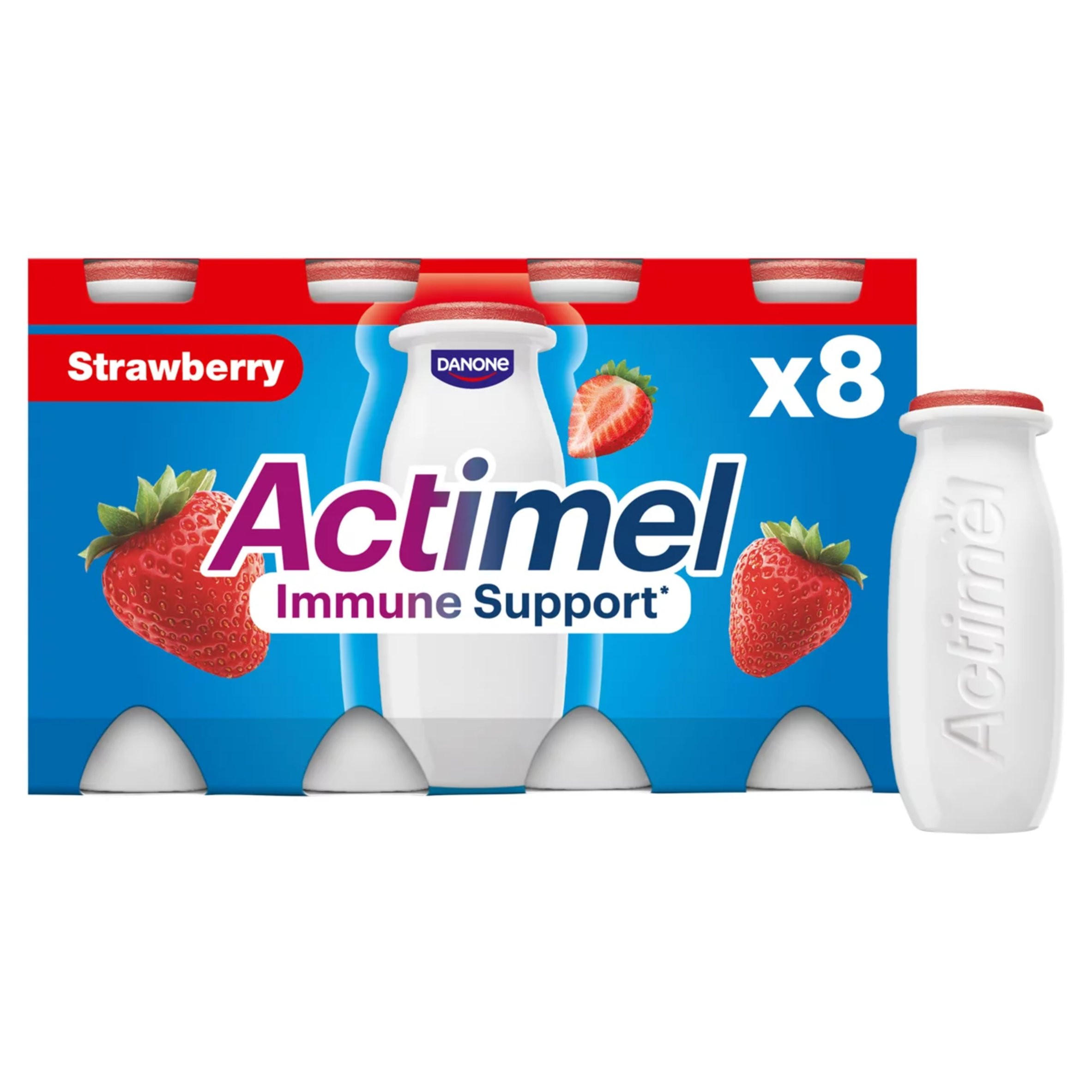 Actimel Strawberry Blueberry Immune Support Yoghurt Drink Multipack