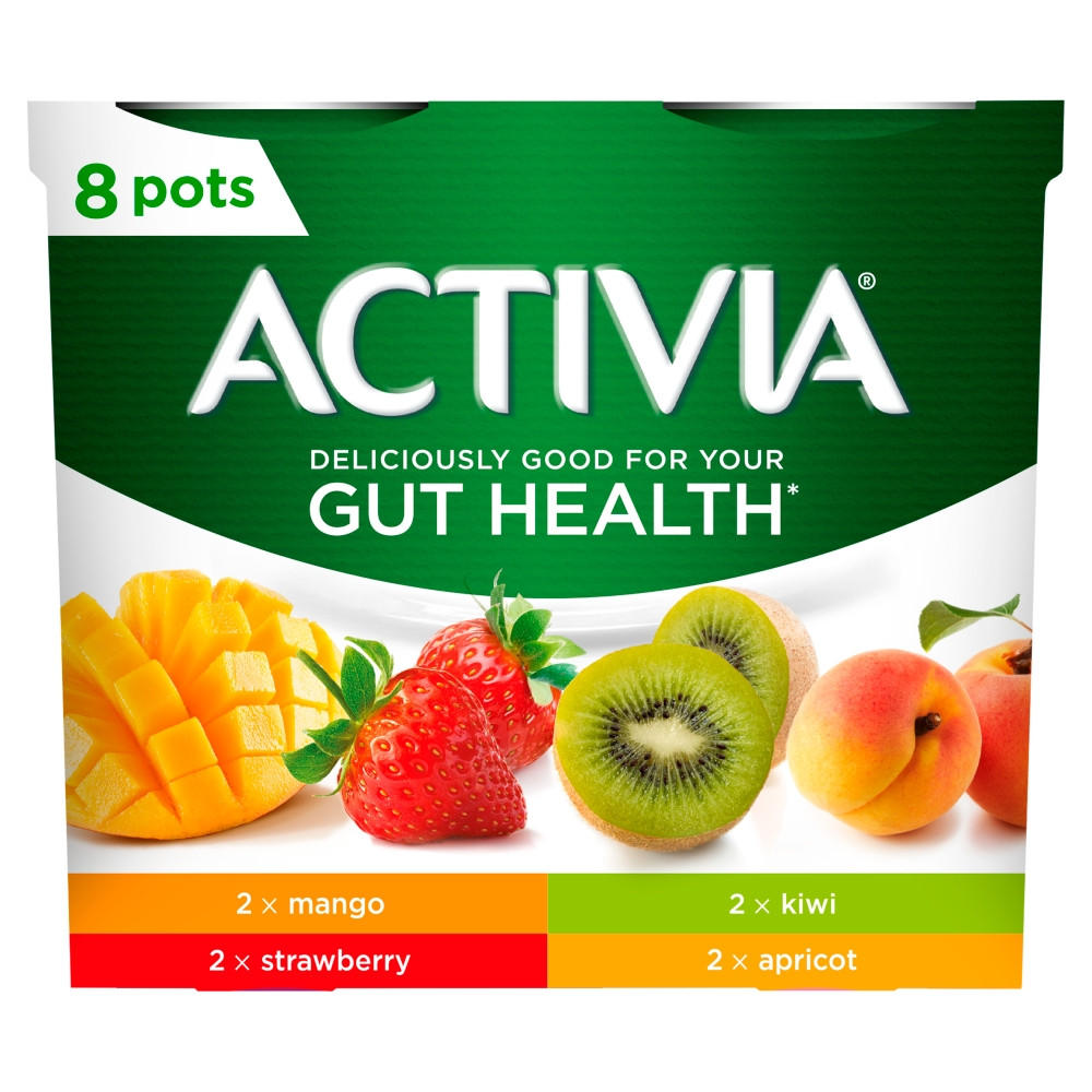 Activia Mango, Strawberry, Kiwi and Apricot Yogurt 8 x 120g (960g