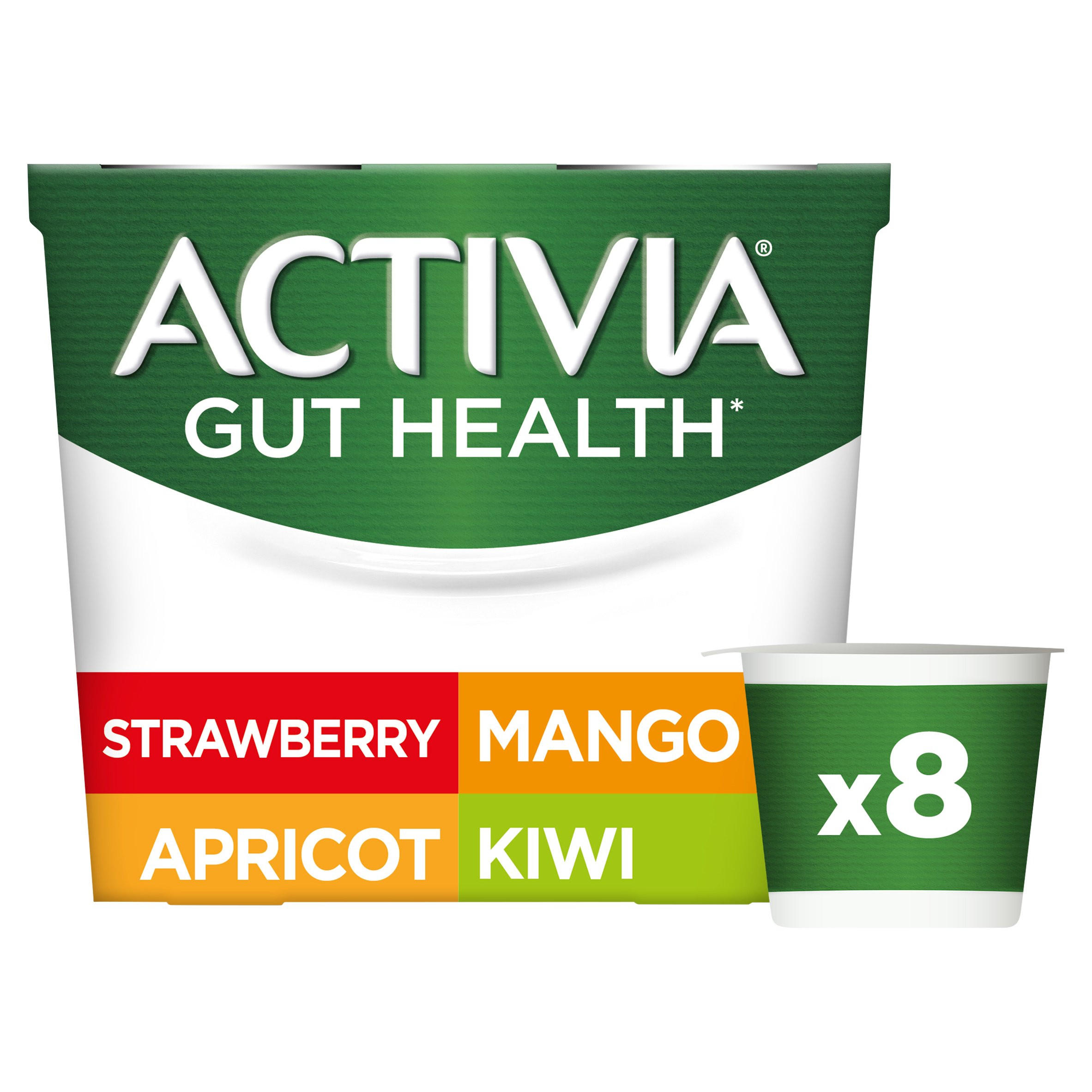Activia Mixed Fruit Gut Health Yogurt 8 x 115g (920g) Low Fat & Fat