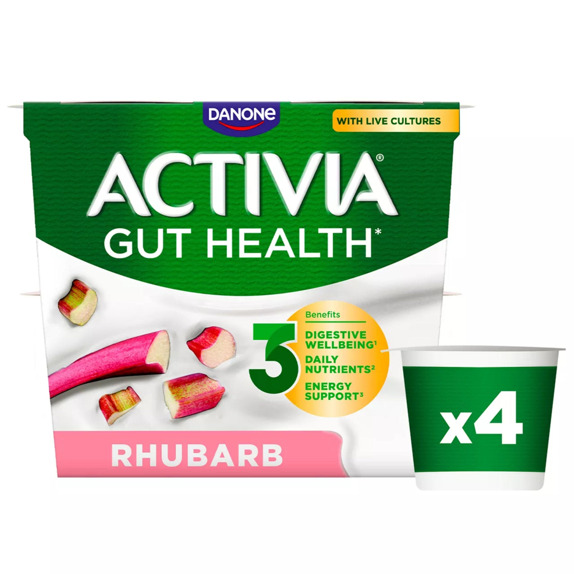 Activia Rhubarb Gut Health Yogurts4x115g