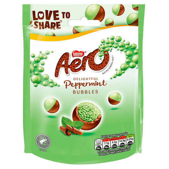 Aero Bubbles Peppermint Mint Chocolate Sharing Bag 80g Sharing Bags aero-bubbles-peppermint-mint-chocolate-sharing-bag-80g-sharing-bags