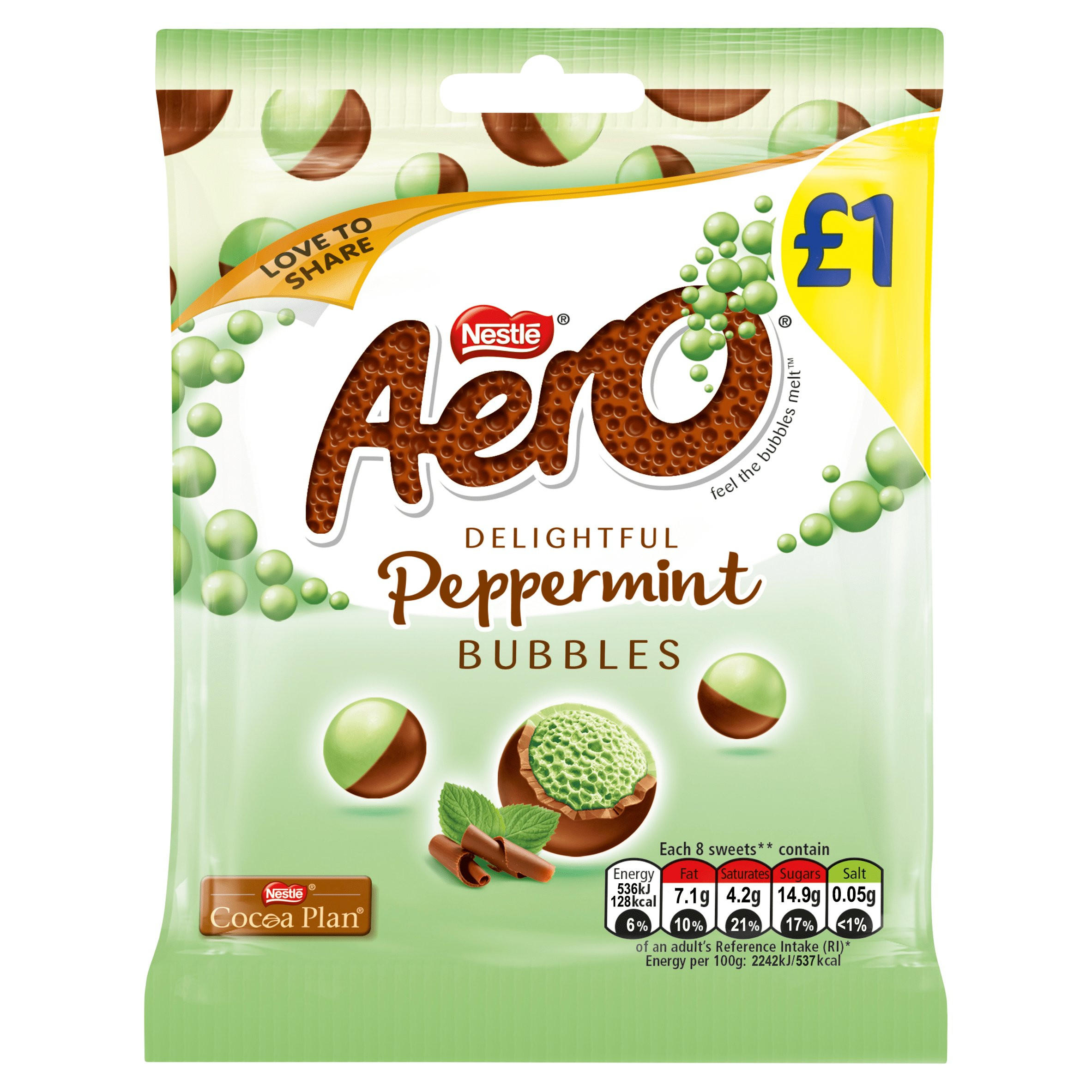 Aero Bubbles Peppermint Mint Chocolate Sharing Bag 80g PMP 1 Sharing aero-bubbles-peppermint-mint-chocolate-sharing-bag-80g-pmp-1-sharing