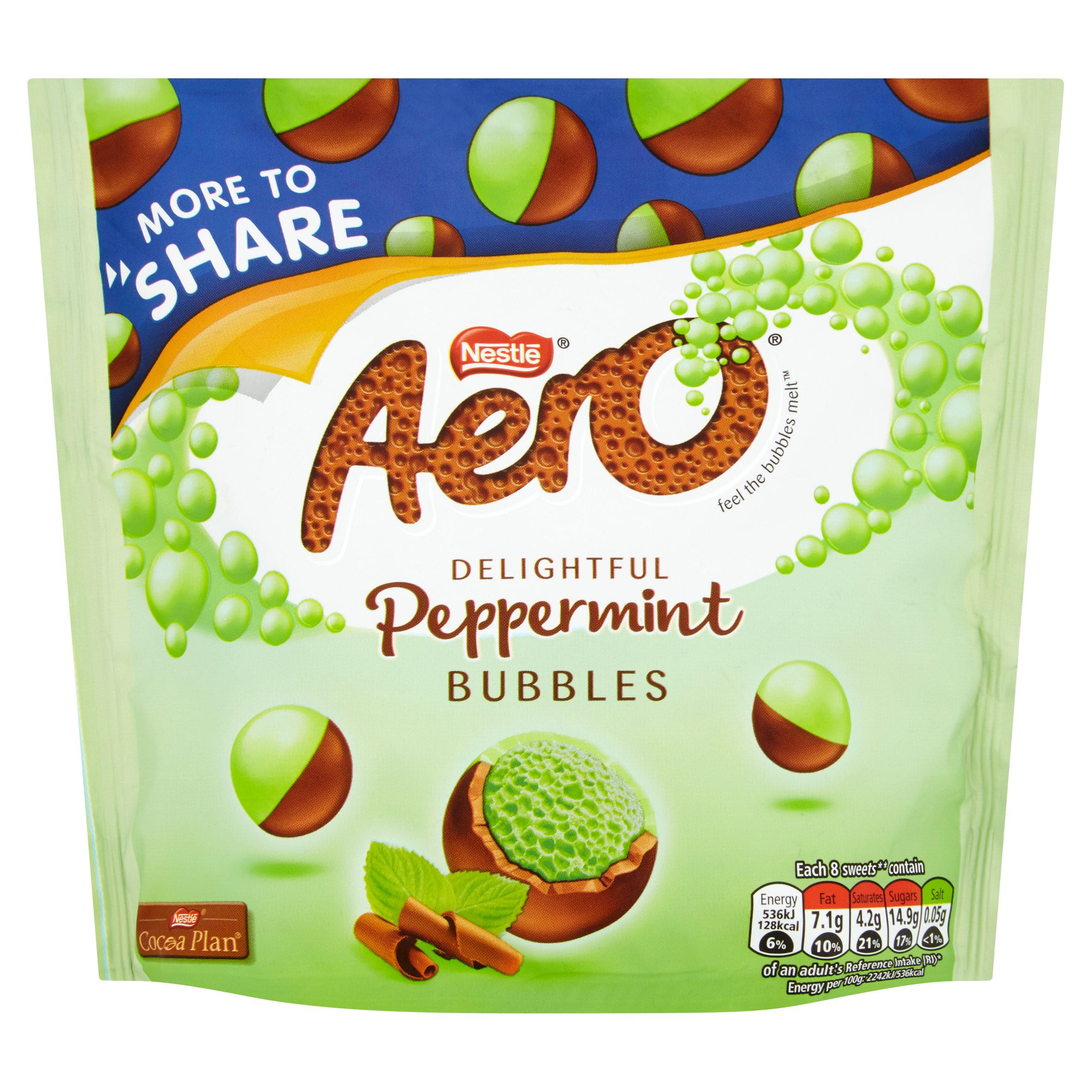 Aero Bubbles Peppermint Mint Chocolate More to Share Pouch 219g