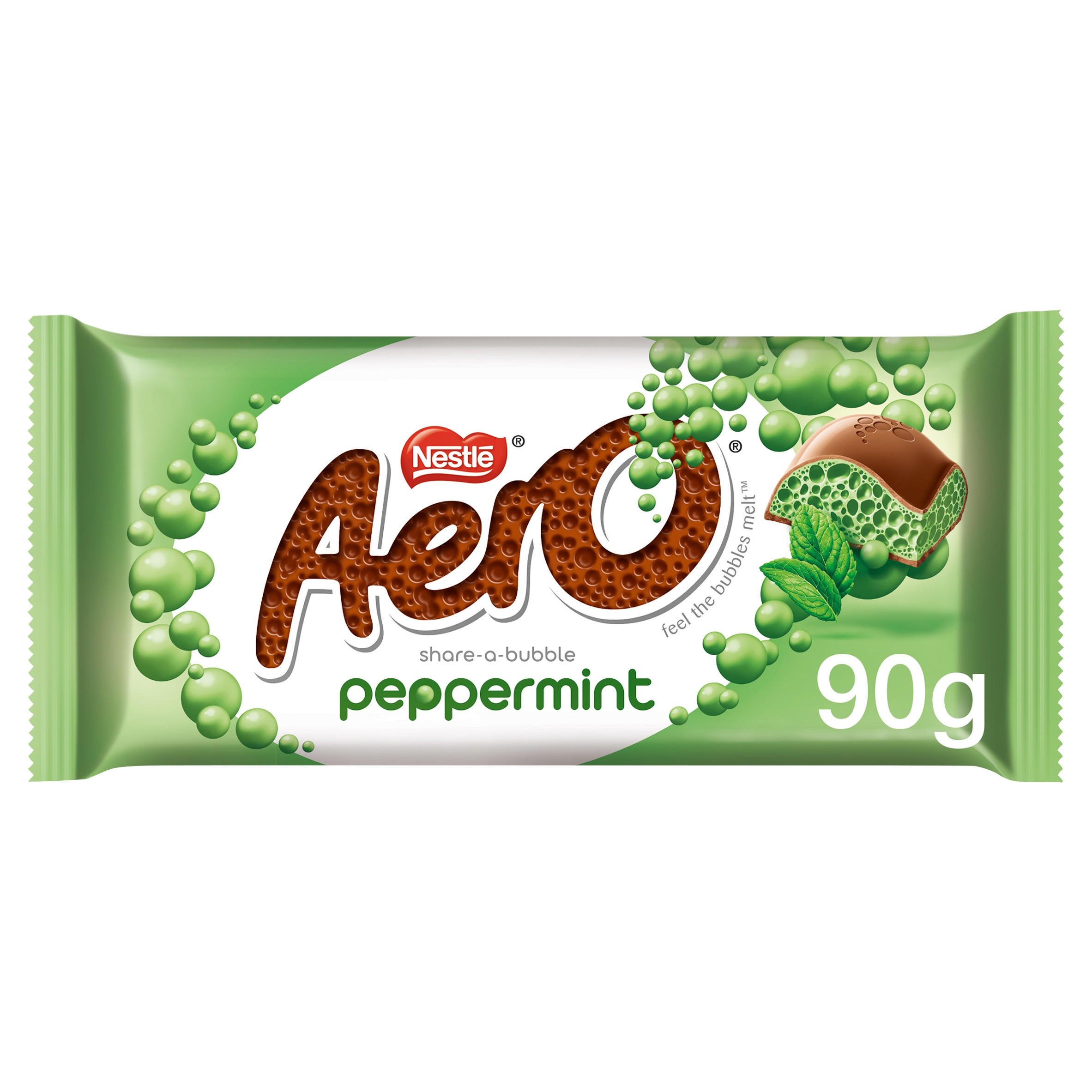 Aero Peppermint Mint Chocolate Sharing Bar 90g | Single Chocolate Bars ...