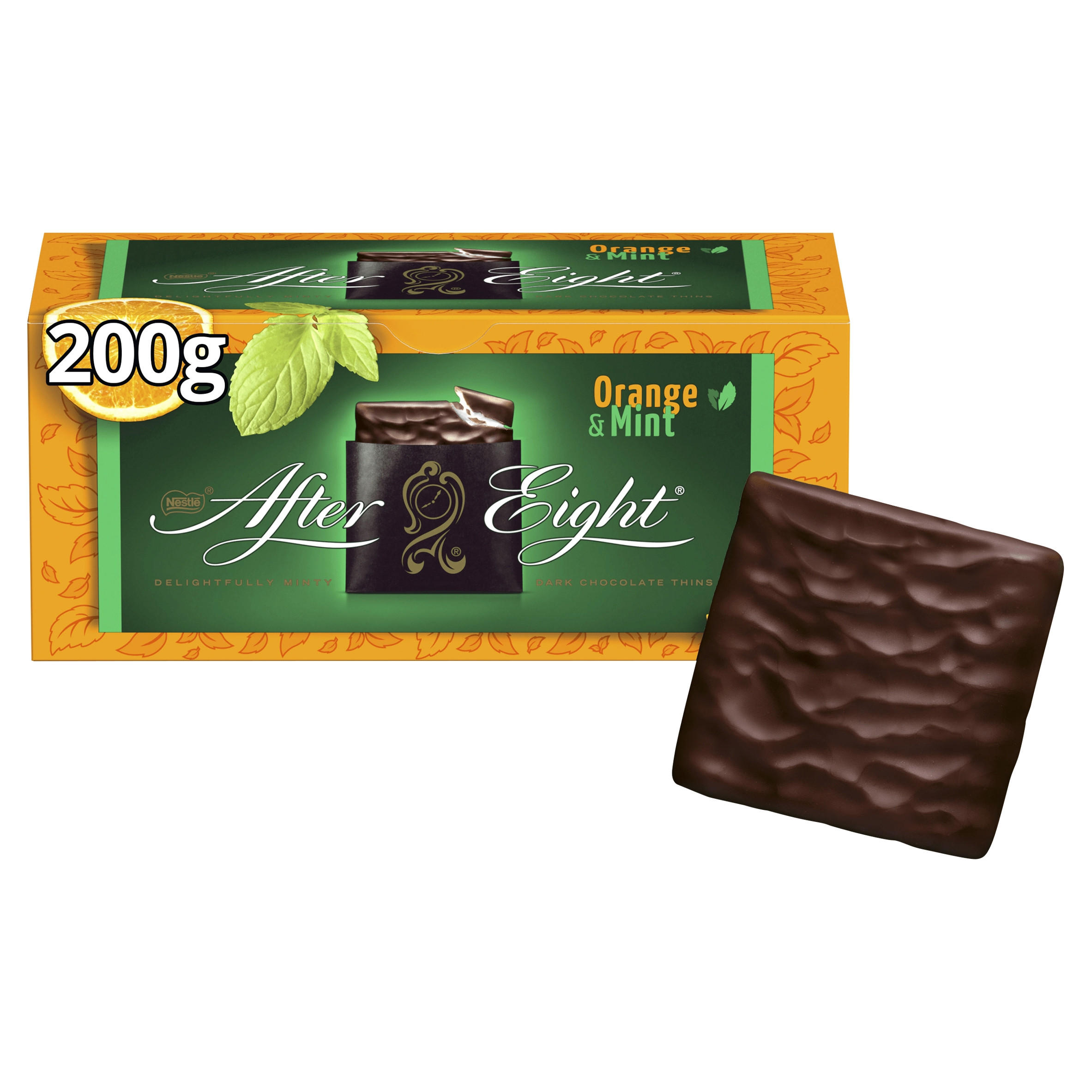 After Eight Limited Edition Delightfully Minty Dark Chocolate Thins Orange And Mint Flavour 200g
