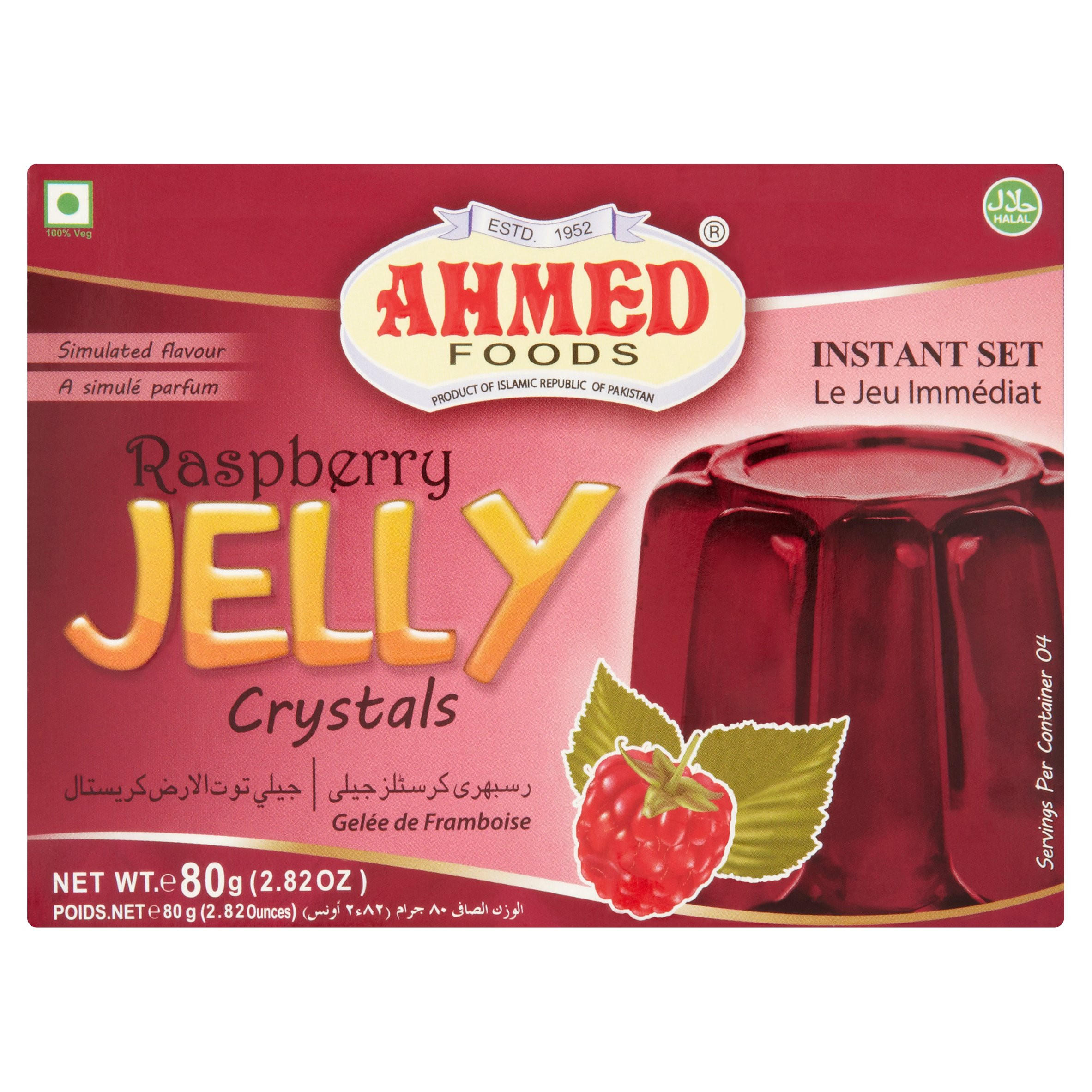 Ahmed Foods Raspberry Jelly Crystals 80g Tinned Fruit, Desserts & Jelly Iceland Foods