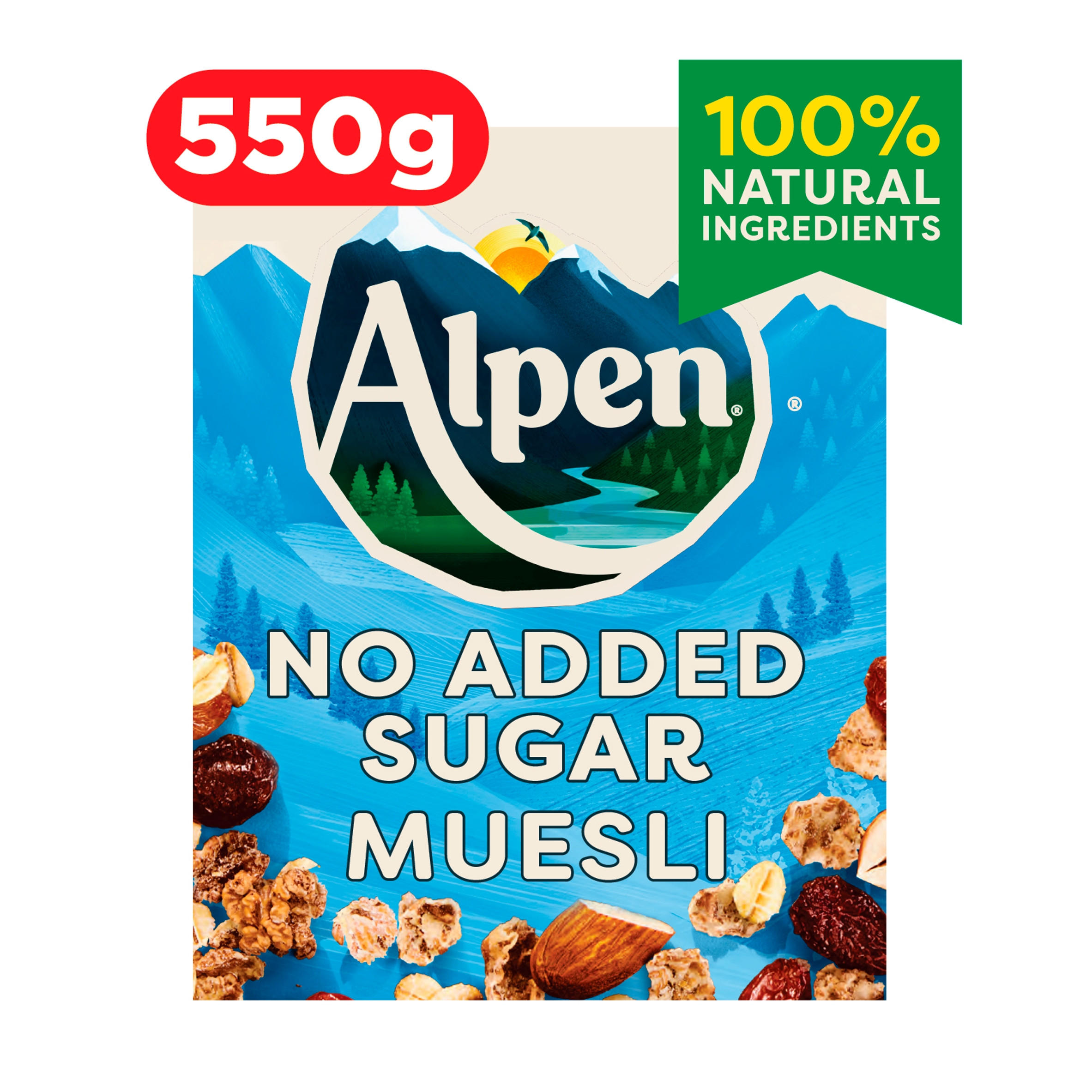 Alpen No Added Sugar Muesli 550g, folic acid free