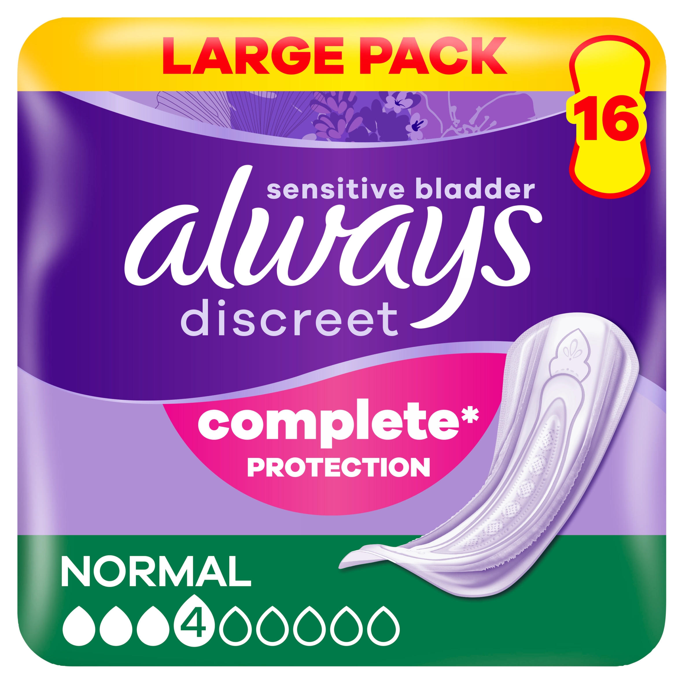 Always Discreet Incontinence Pads for Women - Long