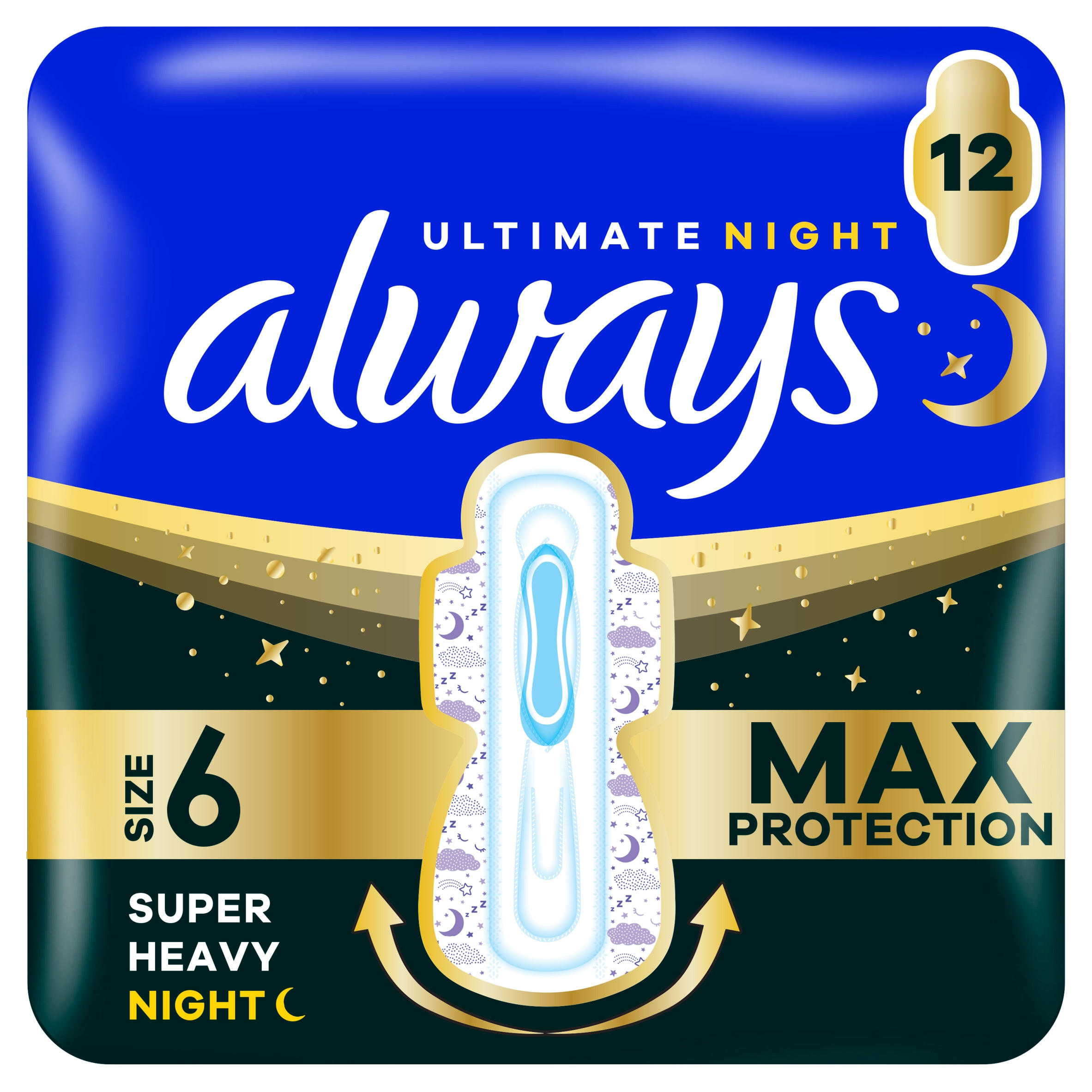 Always Platinum Sanitary Pads Secure Night Extra Size 5