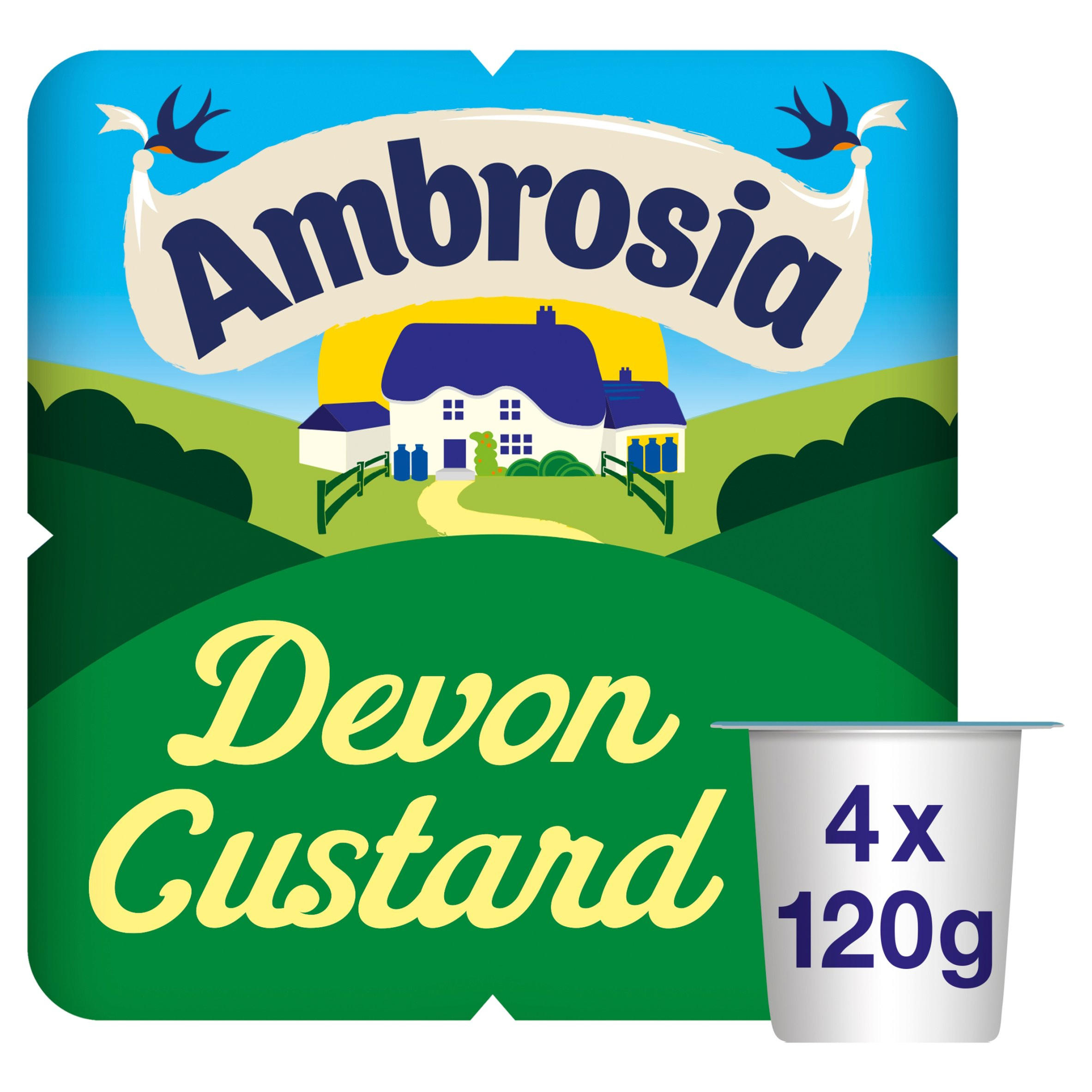 Ambrosia Devon Custard Dessert Snack Pots Multipack 4 x 120g