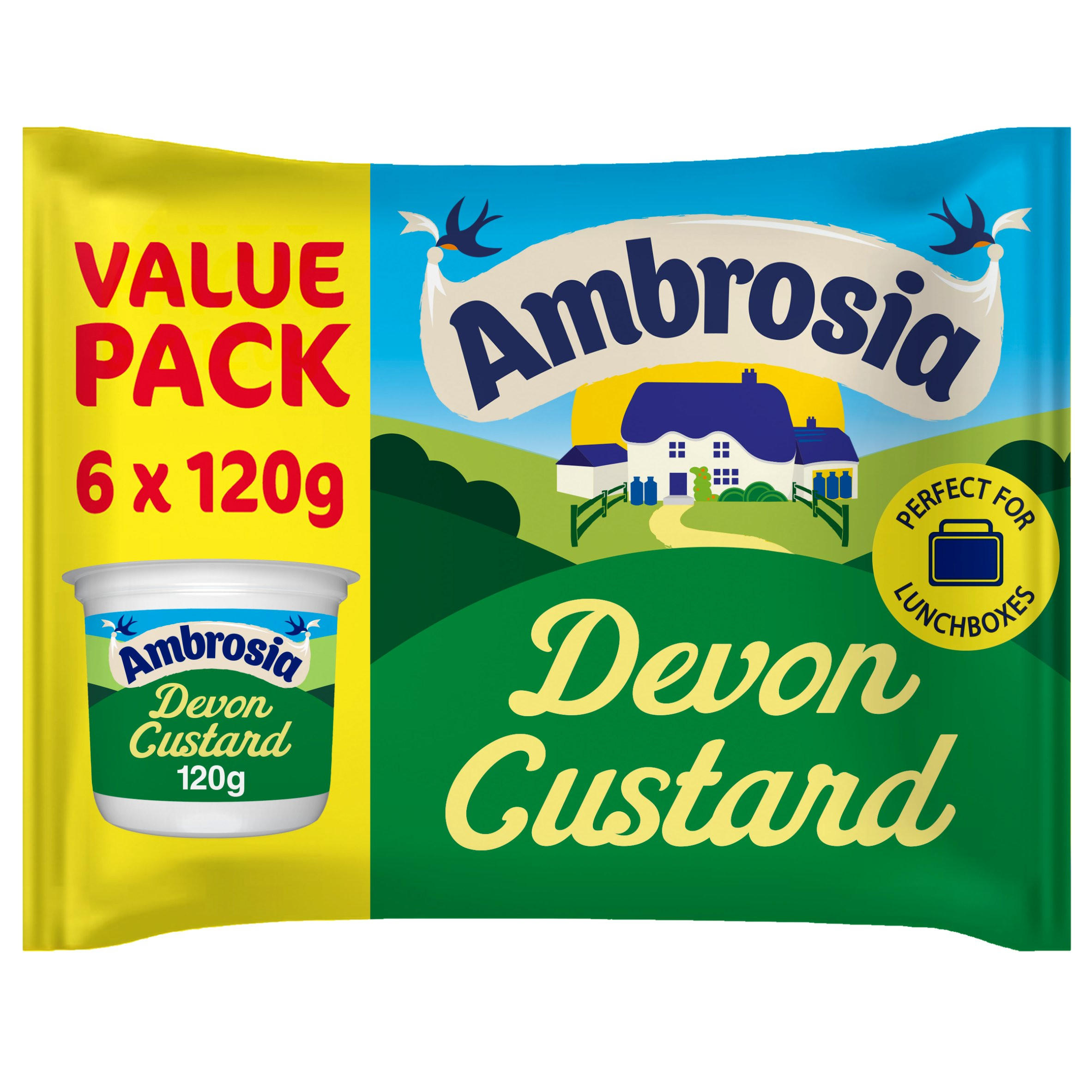 Ambrosia Devon Custard Dessert Snack Pots Multipack 6 x 120g