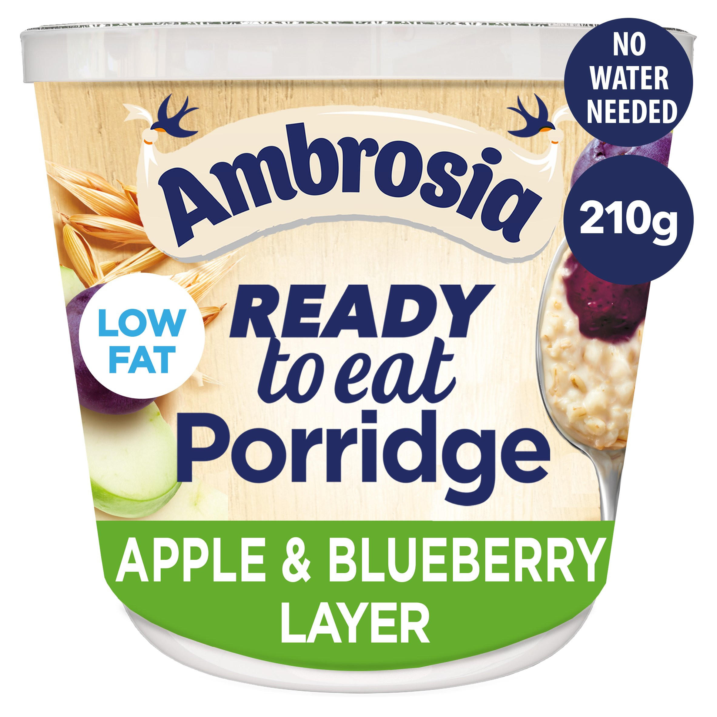 Ambrosia Ready to Eat Porridge Pot Apple & Blueberry Layer Oats