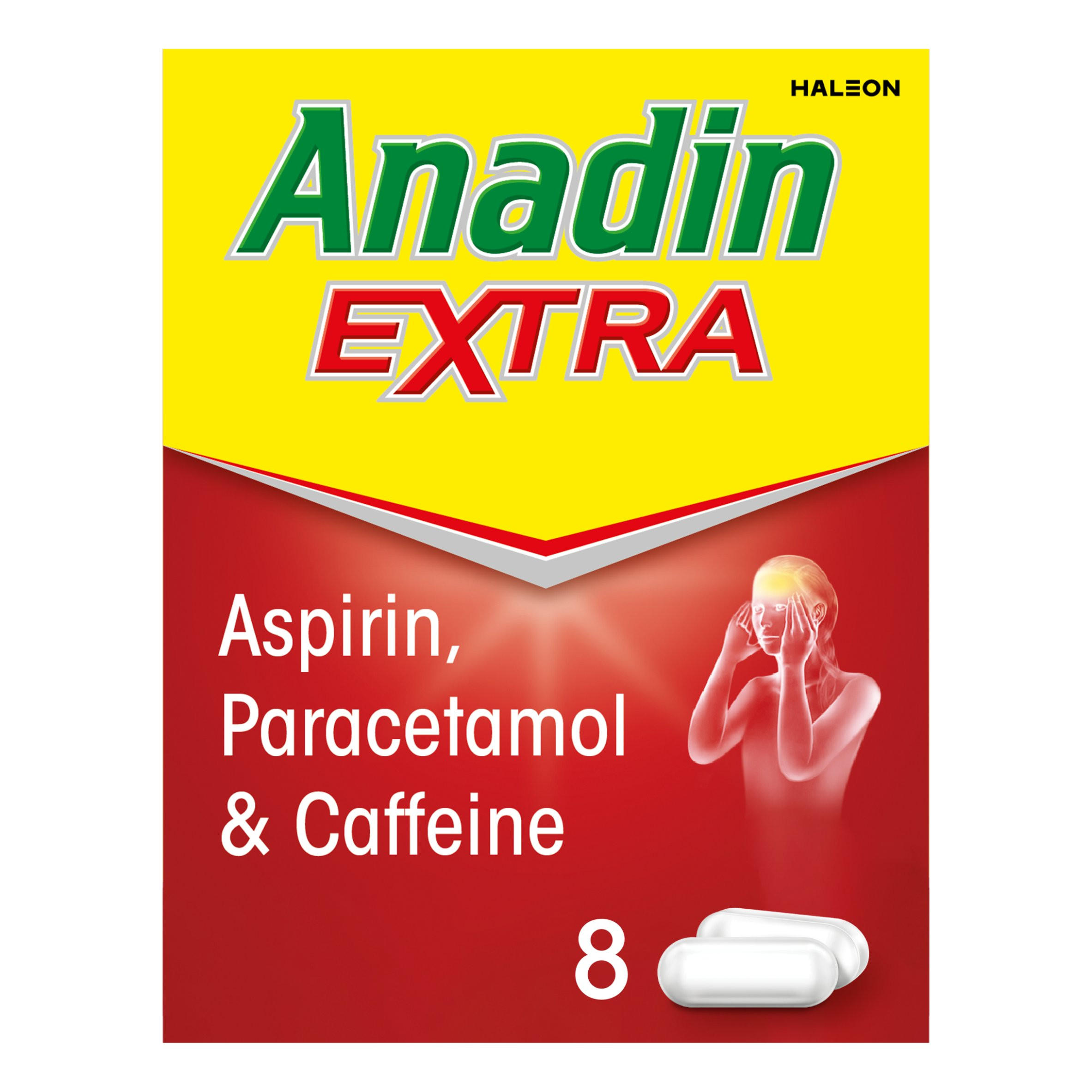 Anadin Extra Aspirin Paracetamol & Caffeine Caplets x12