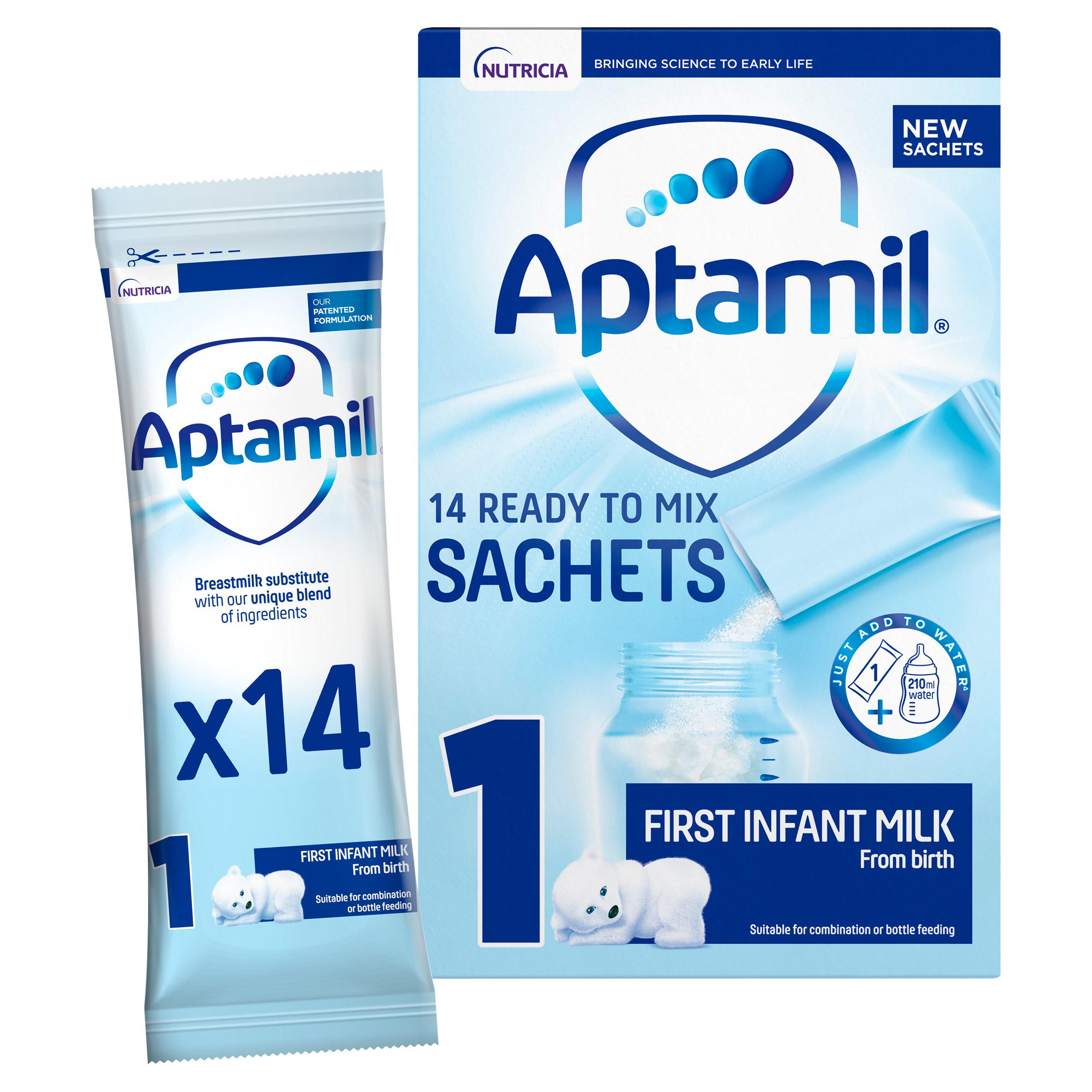 Download Aptamil 1 First Baby Milk Formula Sachets 14 x 32.2g | Baby Food | Iceland Foods