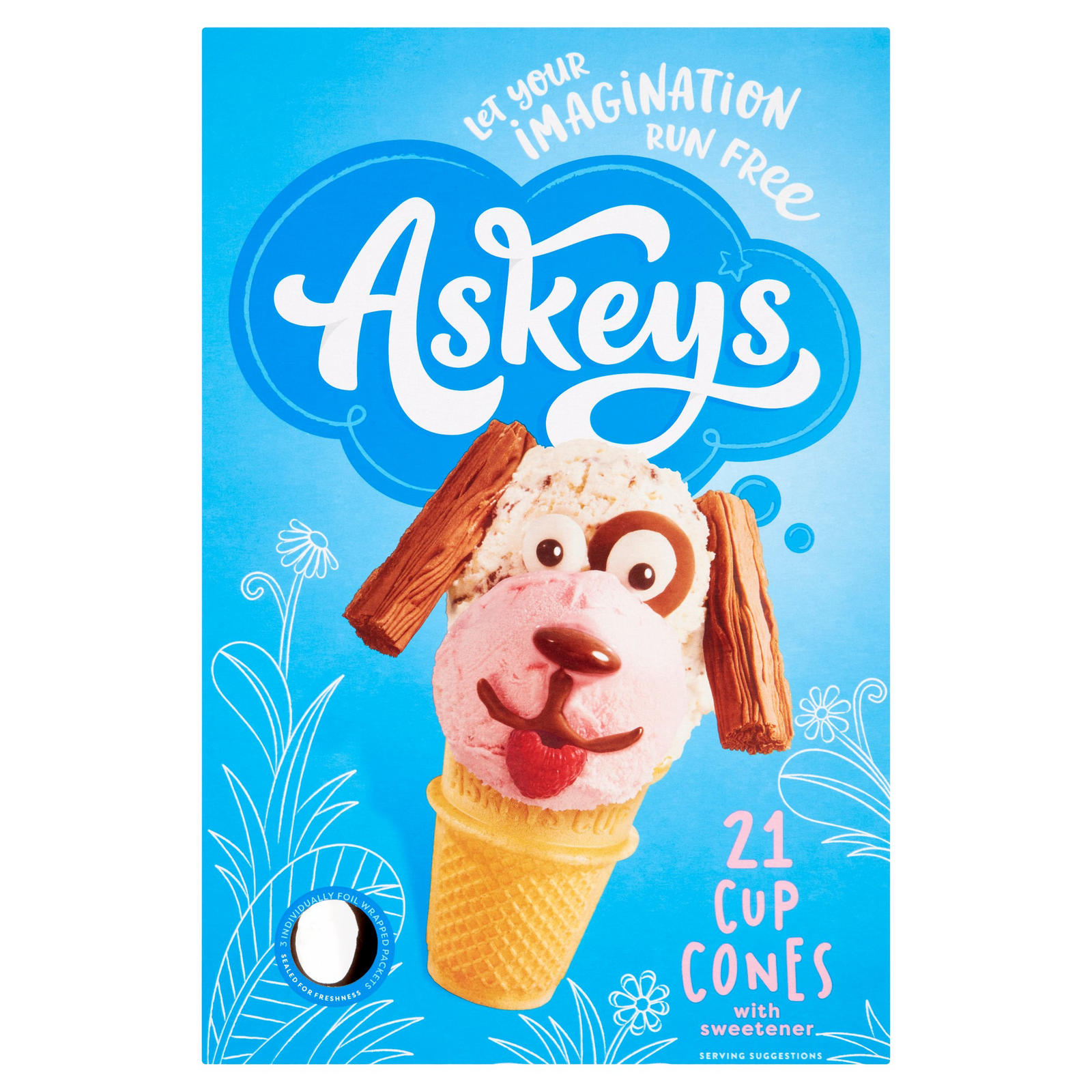 Askeys 21 Cup Cones with Sweetener | Ice Cream Cones, Sticks & Bars