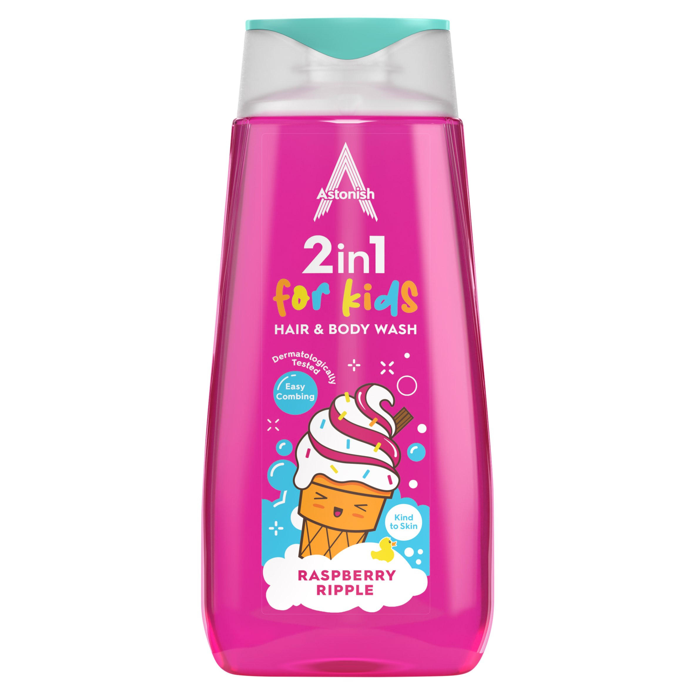 Astonish 2 in 1 for Kids Hair & Body Wash Raspberry Ripple 400ml