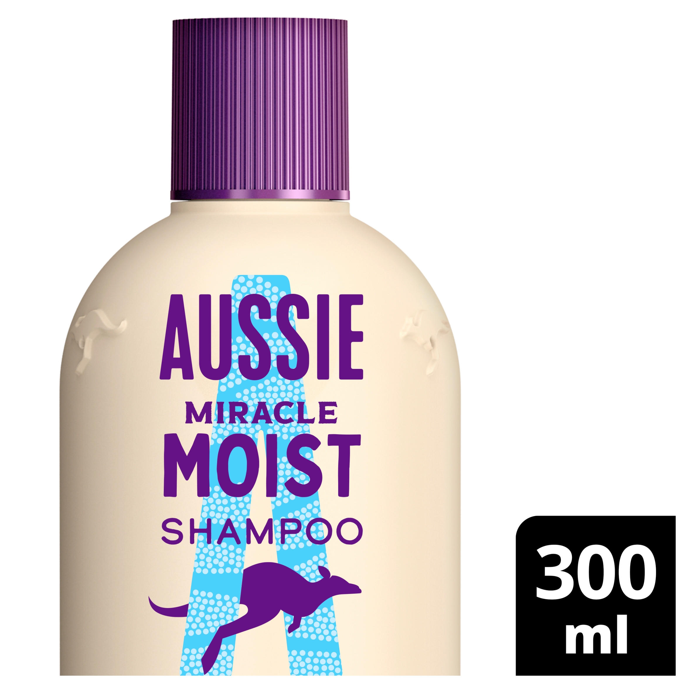 Aussie Miracle Moist Shampoo 300ml. Moisture-Quenching Formula to Revive Dry Hair