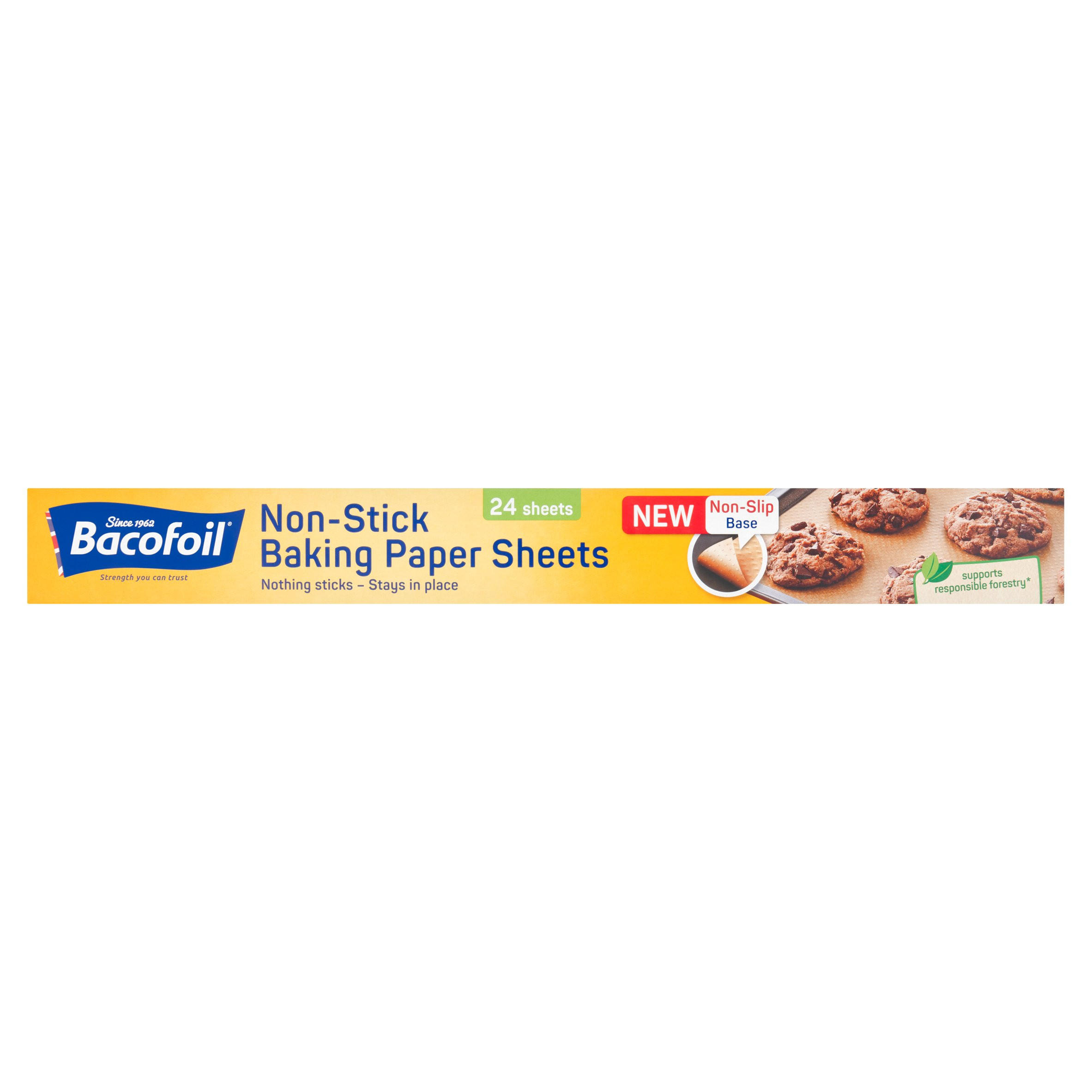 Bacofoil NonStick Baking Paper Sheets 24 Sheets Bin Bags, Foil