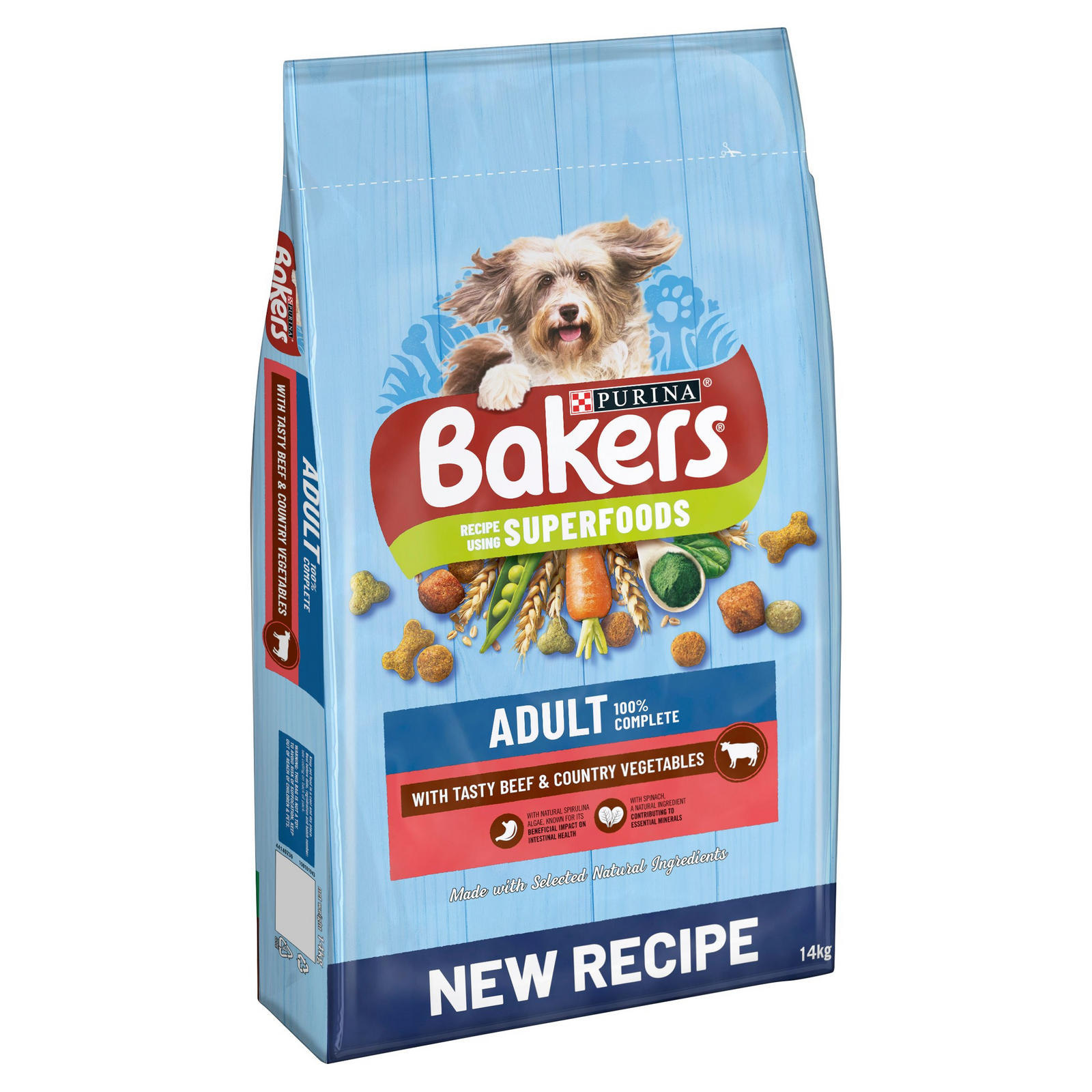 BAKERS ADULT Beef with Vegetables Dry Dog Food 14kg Pet