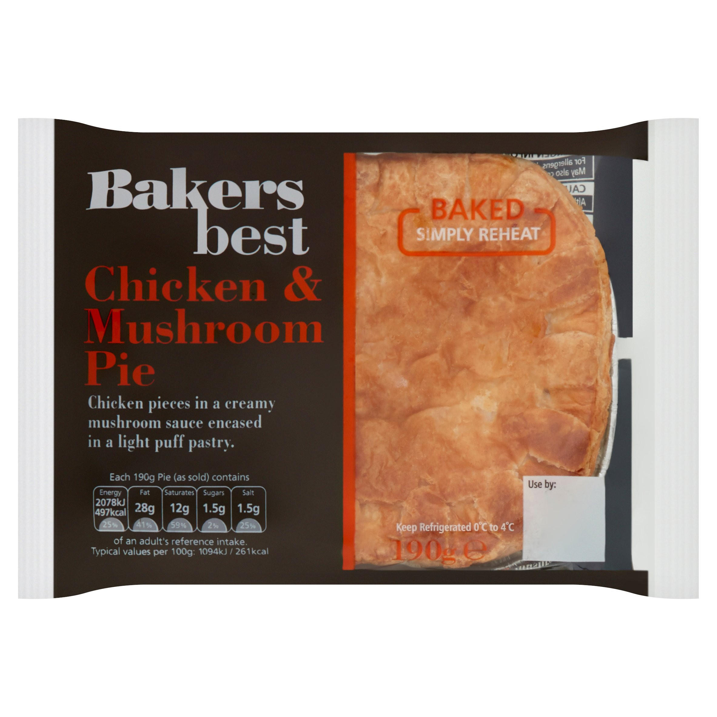 Bakers Best Chicken & Mushroom Pie 190g Iceland Foods