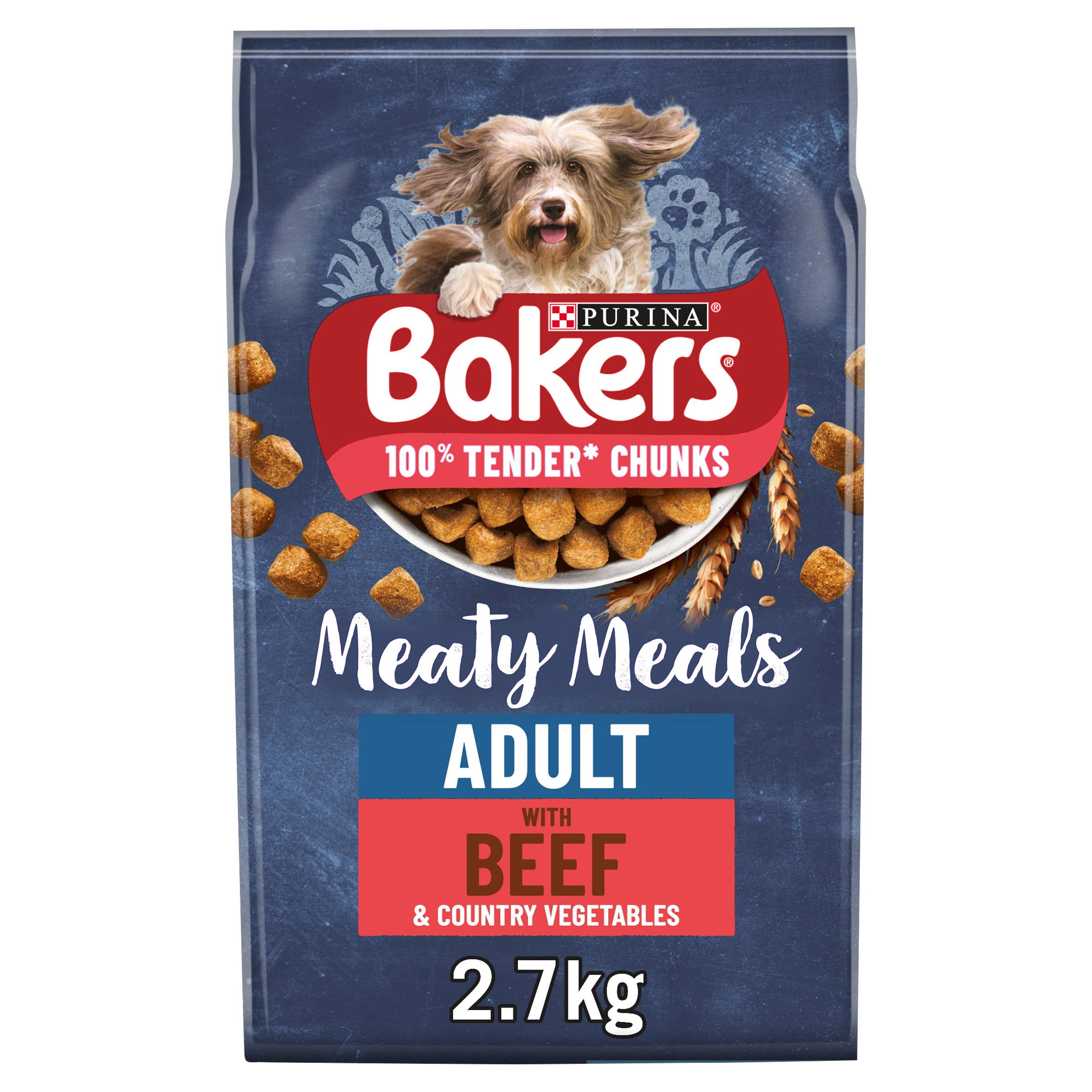 BAKERS Meaty Meals Adult Beef Dry Dog Food 2.7kg | Dog Food | Iceland Foods