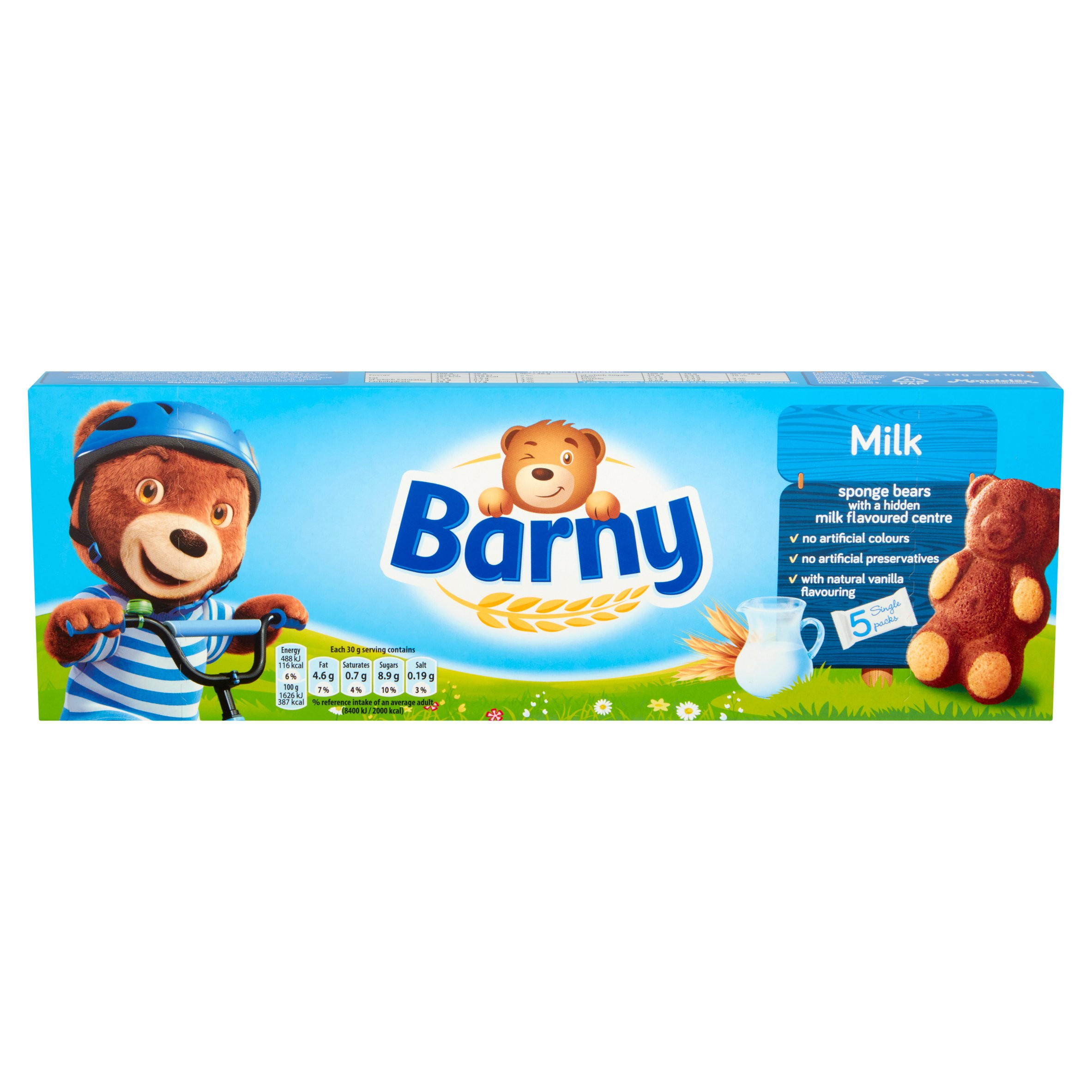 Barny Milk Sponge Bear 5 Packs 150g | Mini Rolls & Cake Bars | Iceland ...