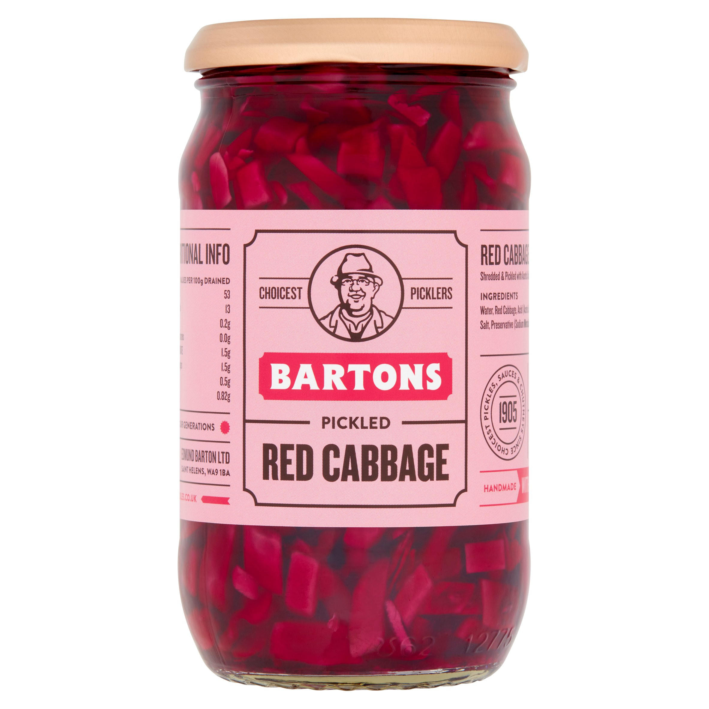 Bartons Pickled Red Cabbage 440g, folic acid free