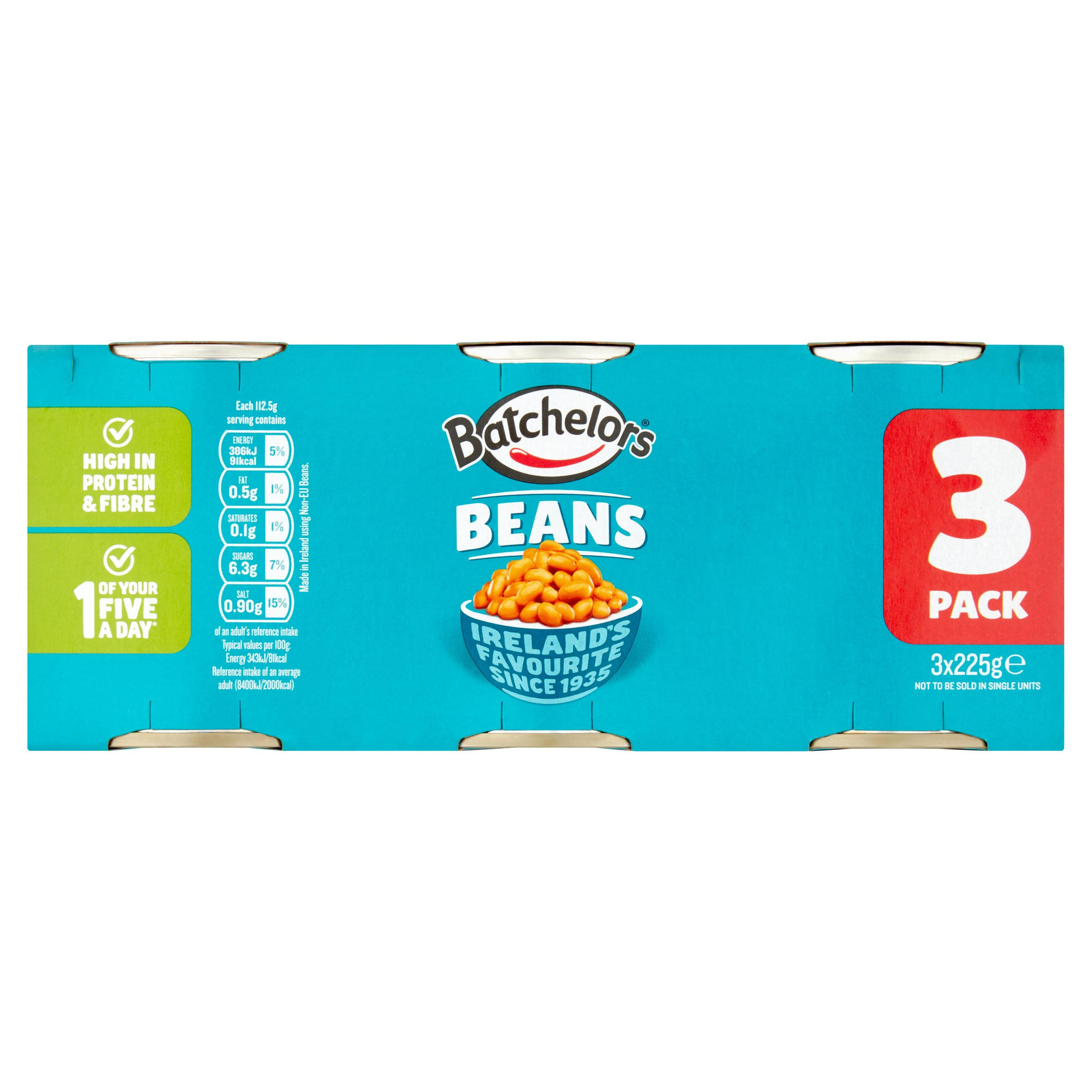 Batchelor's Beans 3 x 225g Tinned Beans, Spaghetti & Pasta Iceland