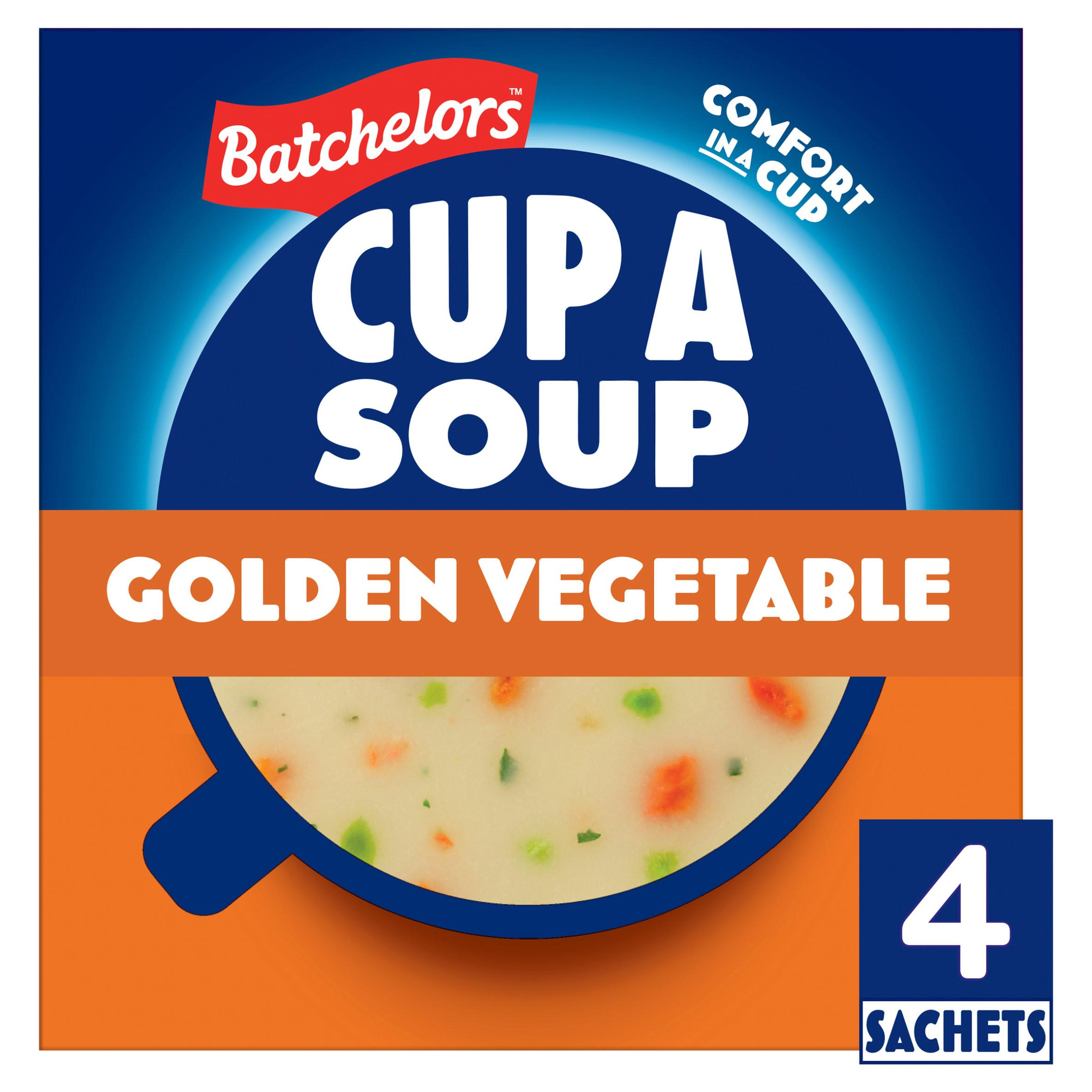 Batchelors Cup a Soup Golden Vegetable Soup 4 Instant Soup Sachets 82g, folic acid free
