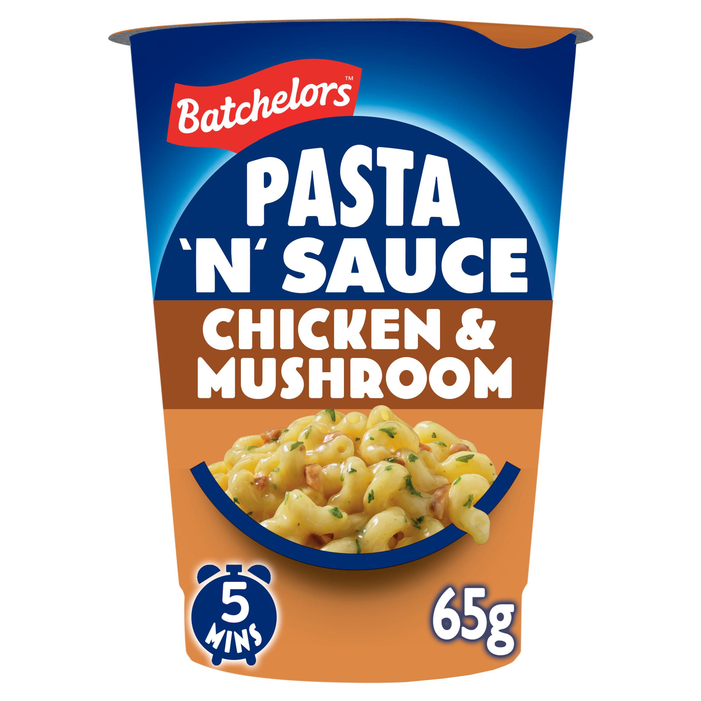 Batchelors Pasta 'n' Sauce Chicken & Mushroom Flavour Instant Pasta Pot 65g, folic acid free