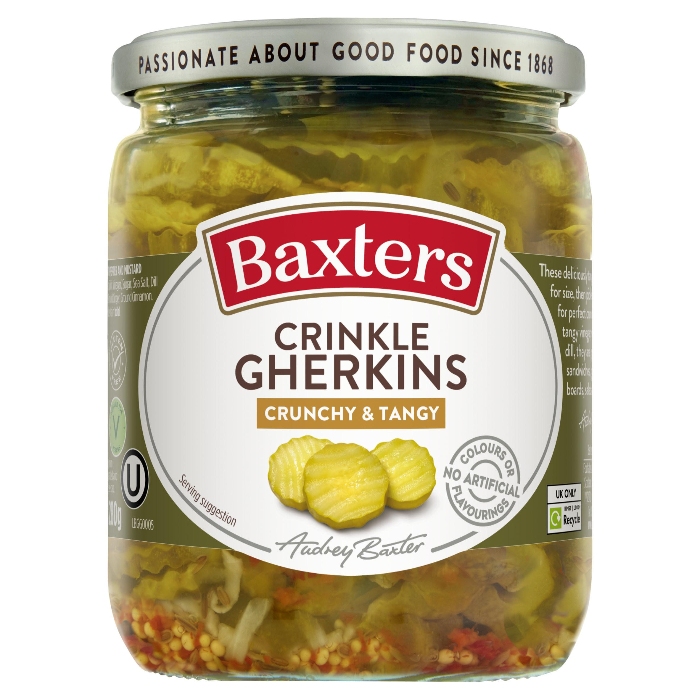 Baxters Crinkle Gherkins 500g