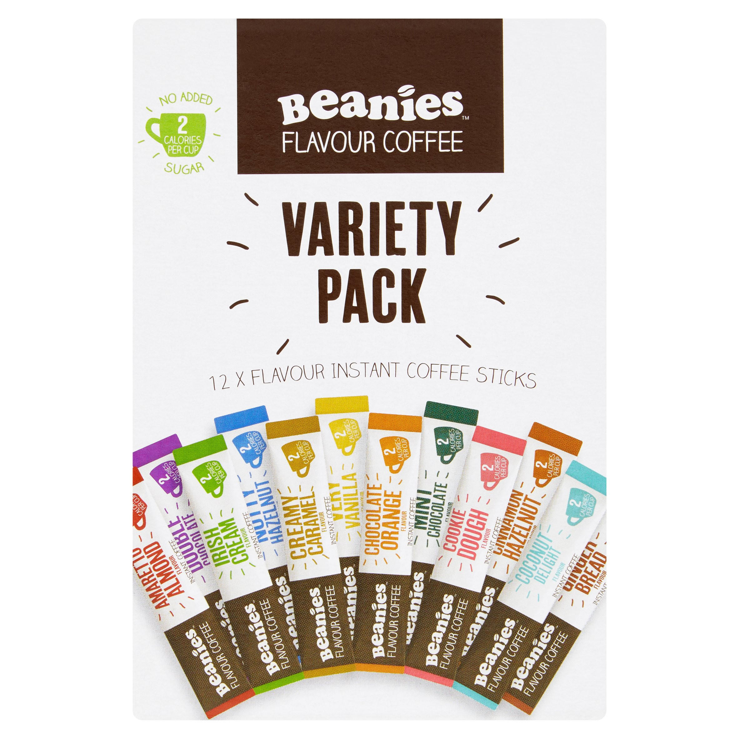 Beanies Flavour Coffee Variety Pack 12 x 2g (24g) Instant & Ground