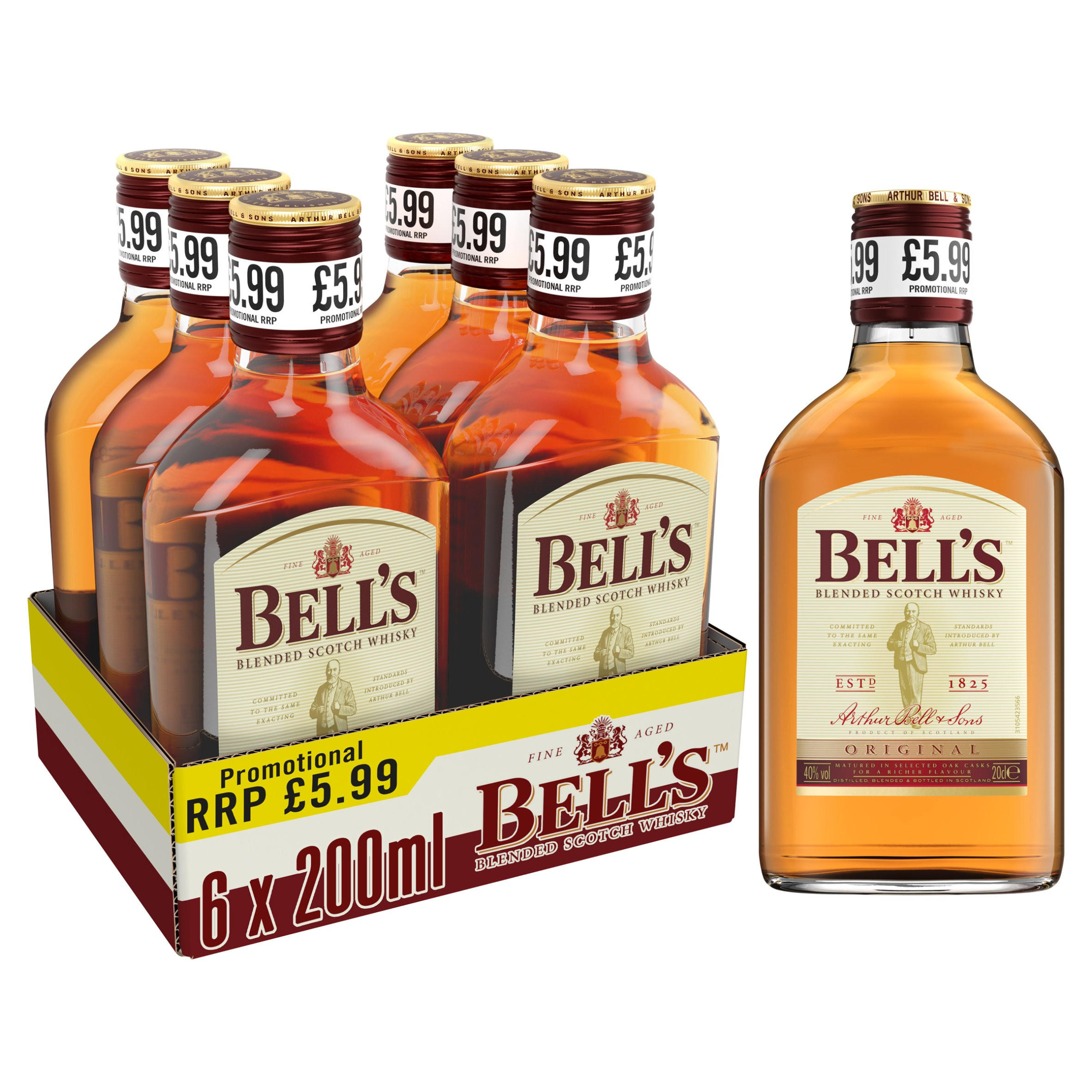 Bell's Blended Scotch Whisky, 6 x 20cl PMP Spirits & PreMixed
